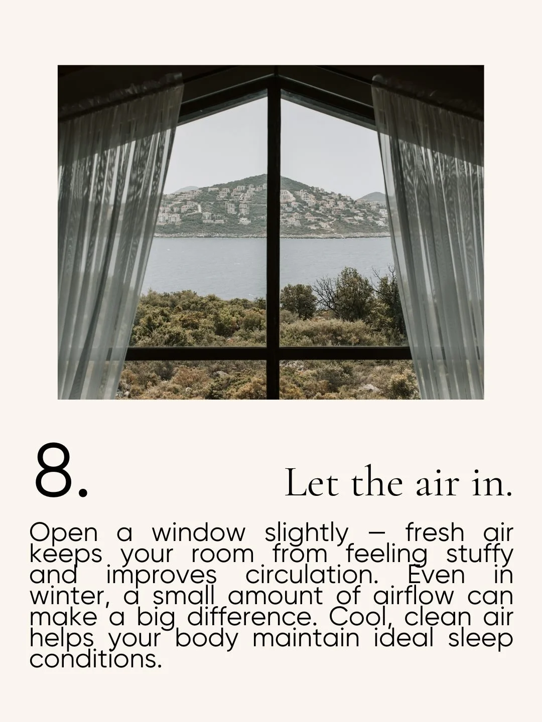 Winter sleeping tips... no. 8 ❄️

Fresh air changes the feel of a room. A little ventilation can make winter sleep deeper and more comfortable 🌬️

#MalaBeds #Sleep #SleepInspo #Bedding #HomeDecor