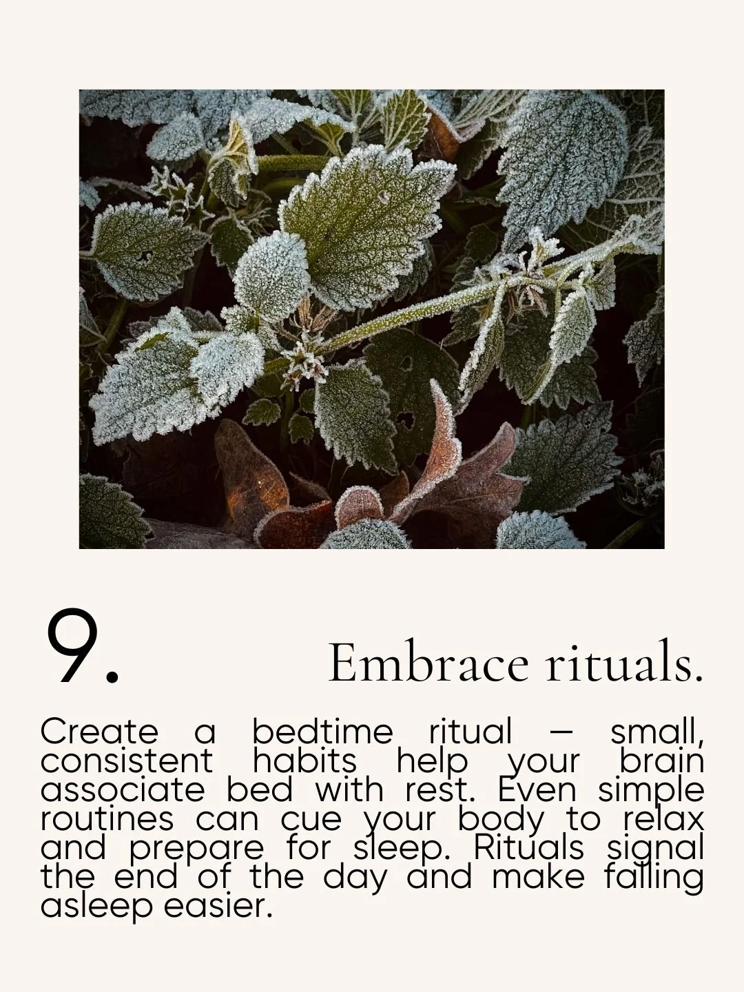 Winter sleeping tips... no. 9 ❄️

Rituals tell your body the day is done.
Simple, repeated habits make falling asleep feel easier and more natural ✨

#MalaBeds #Sleep #SleepInspo #Bedding #HomeDecor