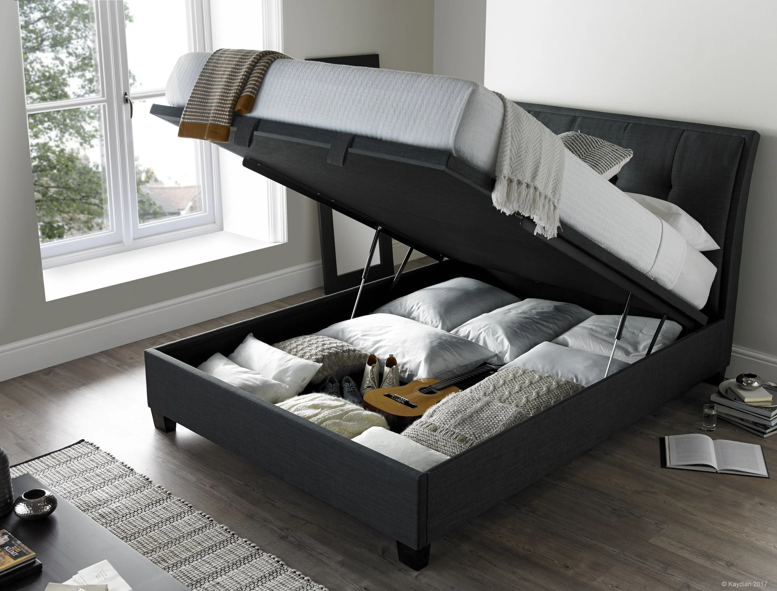 Accent Ottoman Bed, Slate, Open.jpg