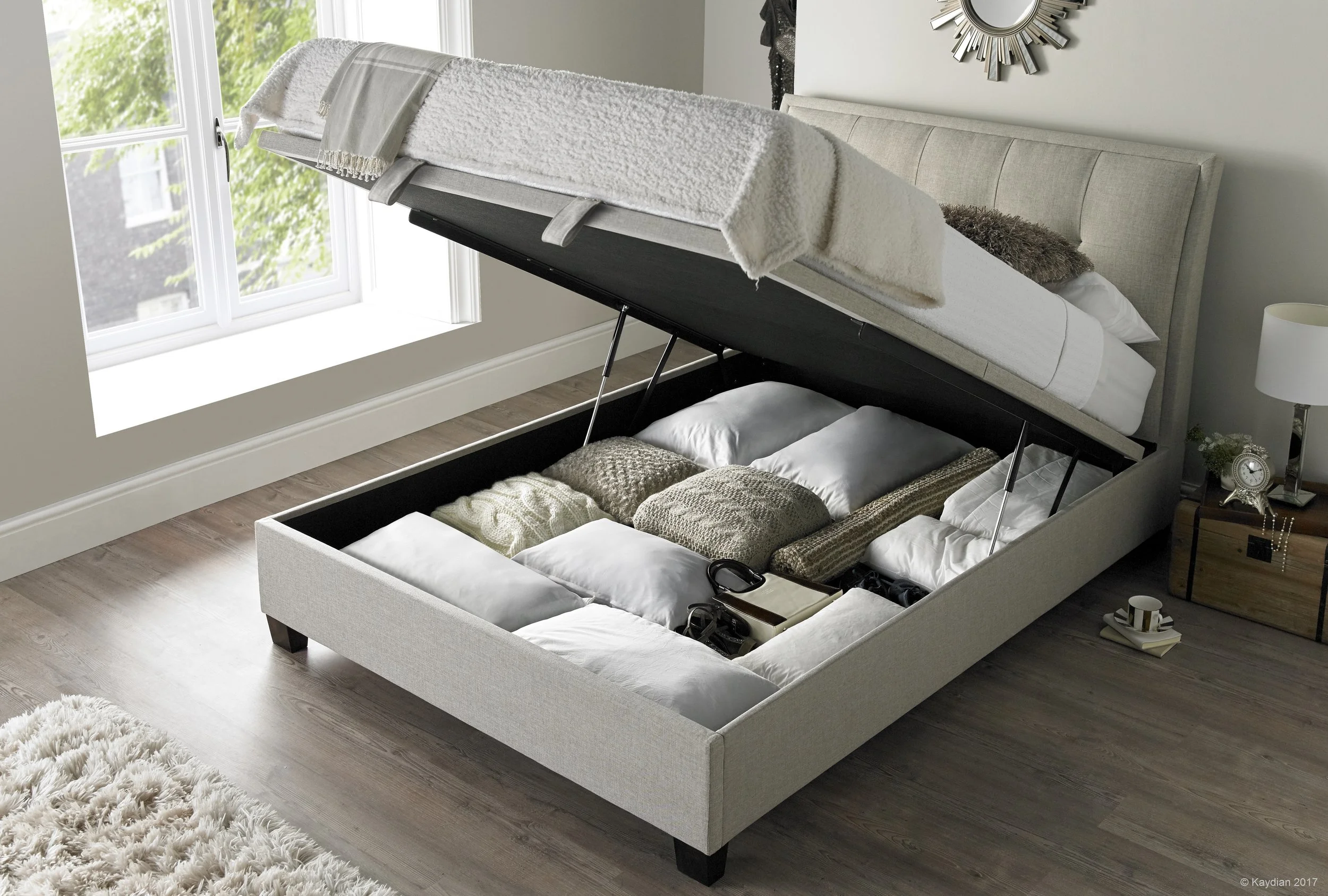 Accent Ottoman Bed, Oatmeal, Open.jpg