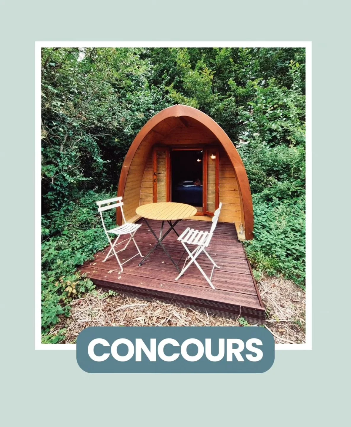 CONCOURS !

Tentez de remporter une nuit &agrave; la maison de l'Omignon en cabane-pod avec petit d&eacute;jeuner inclus, pour 2 personnes, valable 6 mois 🤩

Ce petit coin de paradis sera peut &ecirc;tre bient&ocirc;t &agrave; vous pour 1 nuit ! ⭐

