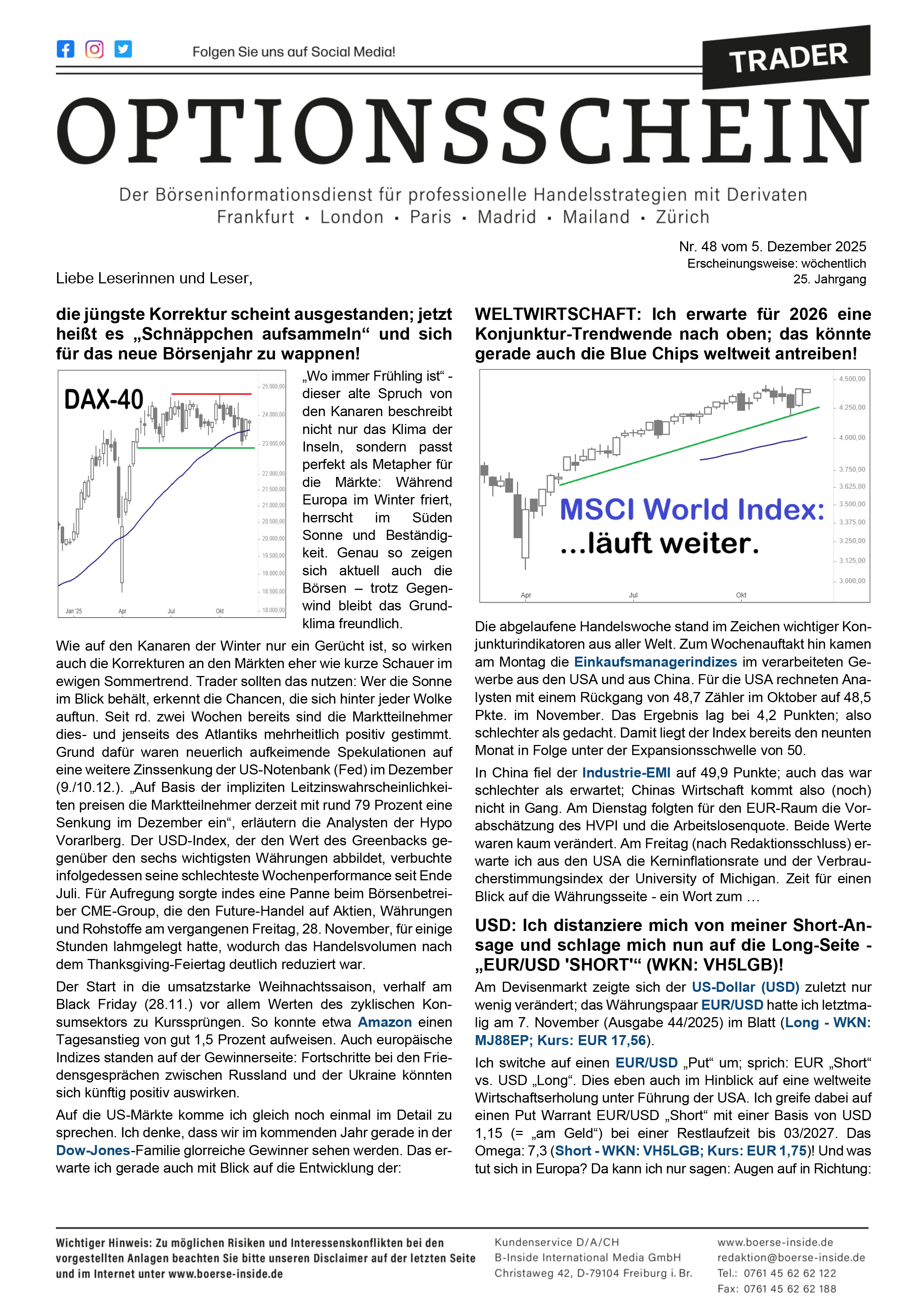 Optionsschein Trader – Cover (Ausgabe 48/2025)