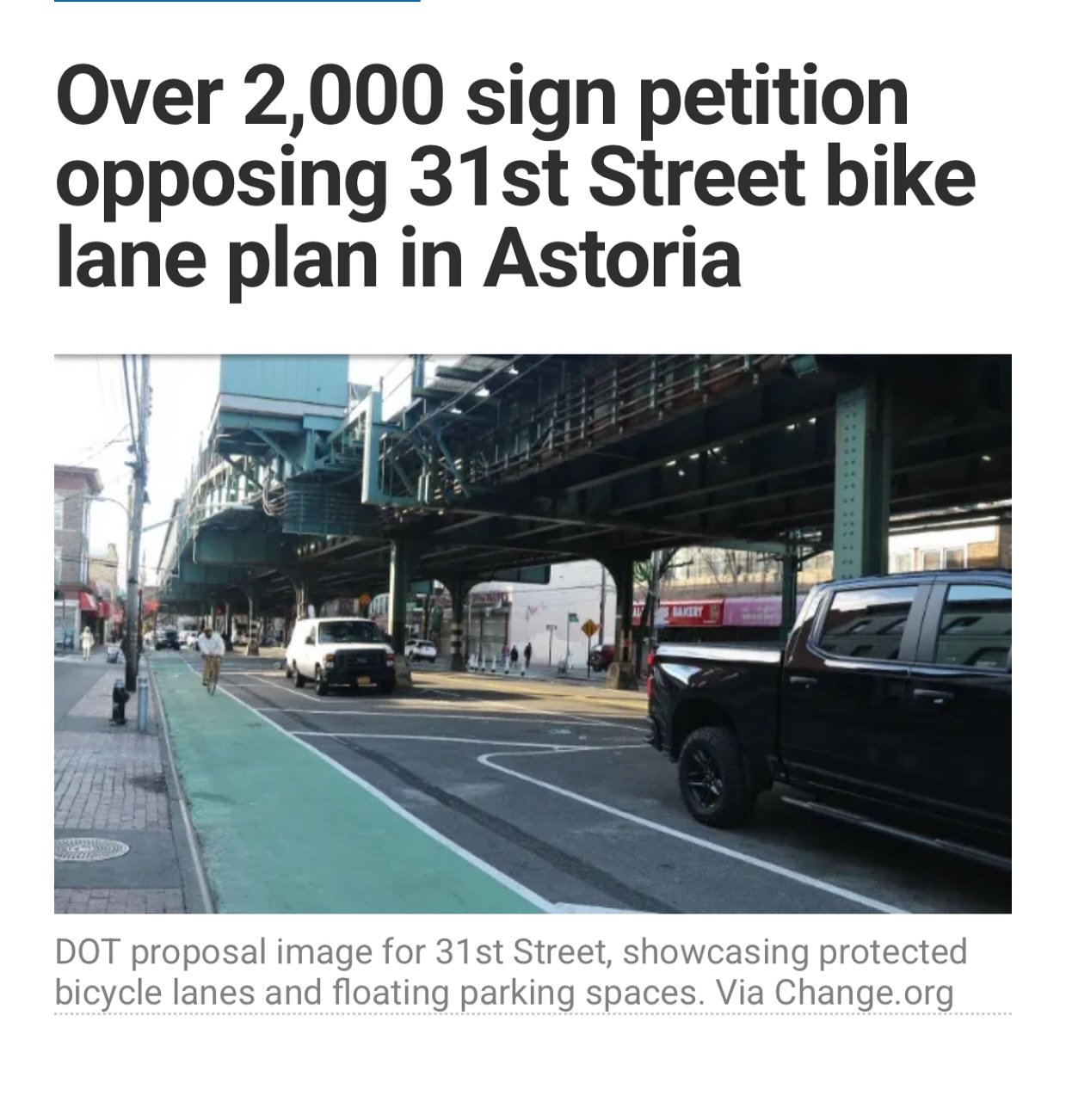 Following yesterday's rally of opposition against the 31st St. bike lane proposed by DOT. Signatures and support continue to grow as business owners and residents alike come out in opposition.