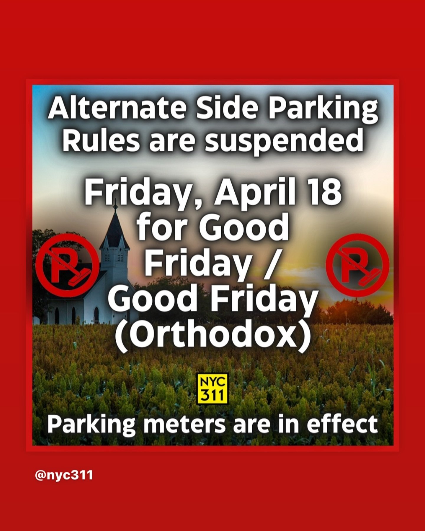 Alternate Side Parking Rules are Suspended for Good Friday #astoria #parking