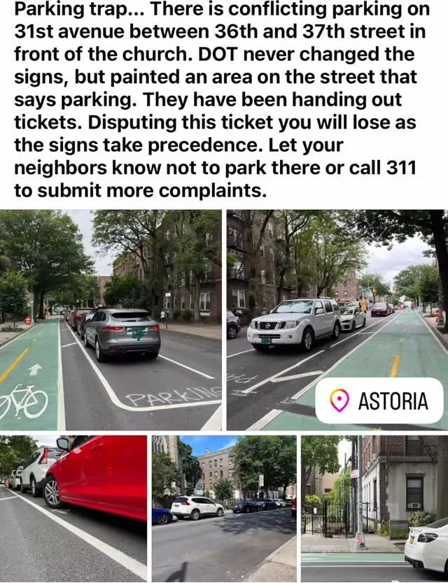 Read the Signs. Not the Pavement. There is too much confusion and not enough being done for the public #astoria #parking #bike