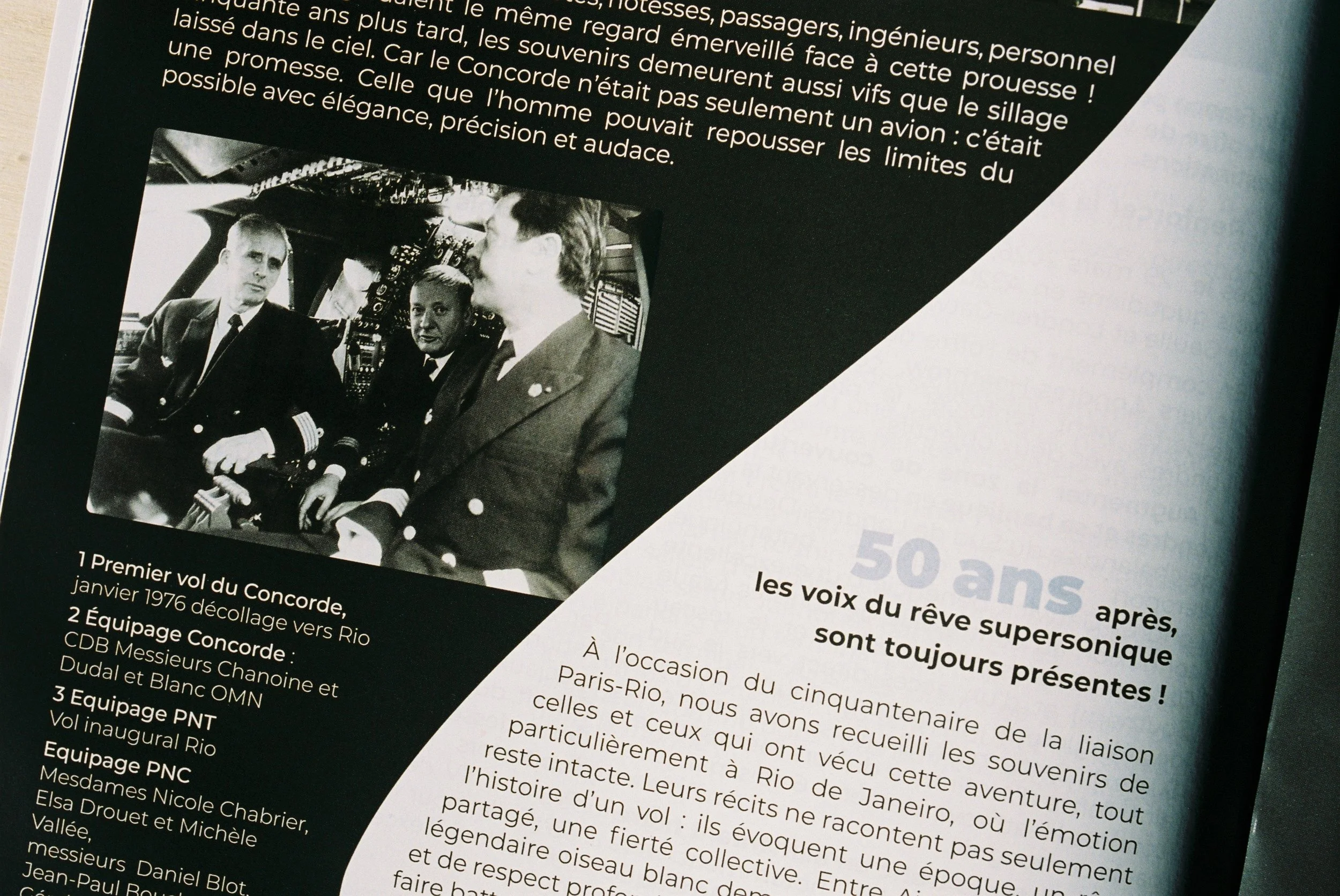 Conception graphique, édition, aviation, ARAF Air France, 1er vol Concorde Paris Rio 1976