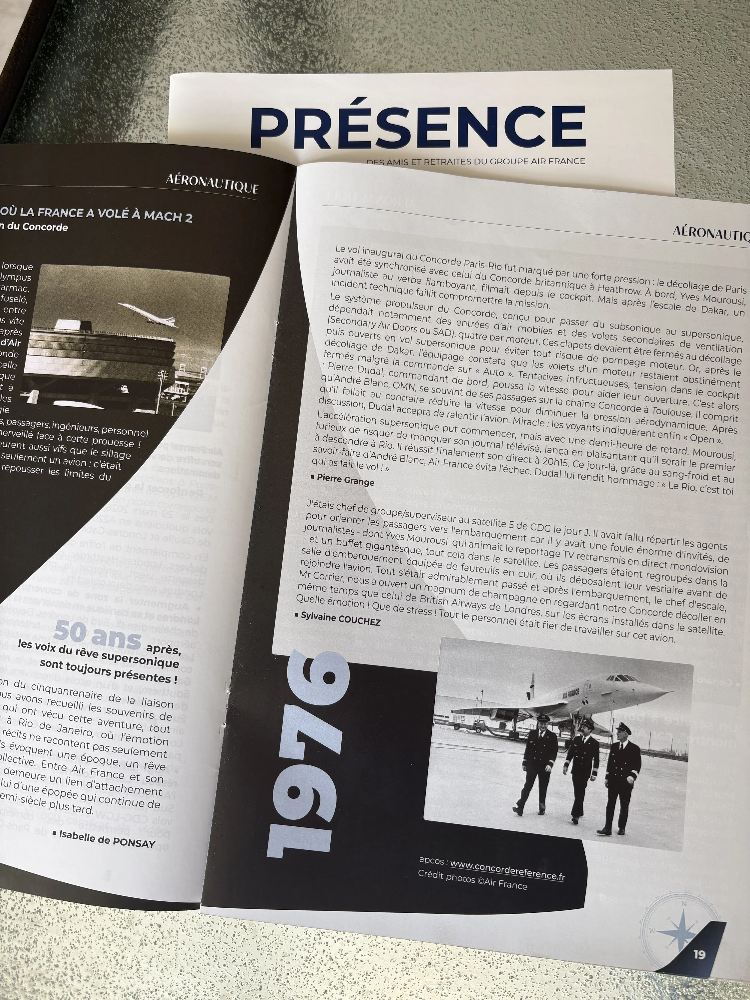 Conception graphique, édition, aviation, ARAF Air France, 1er vol Concorde Paris Rio 1976