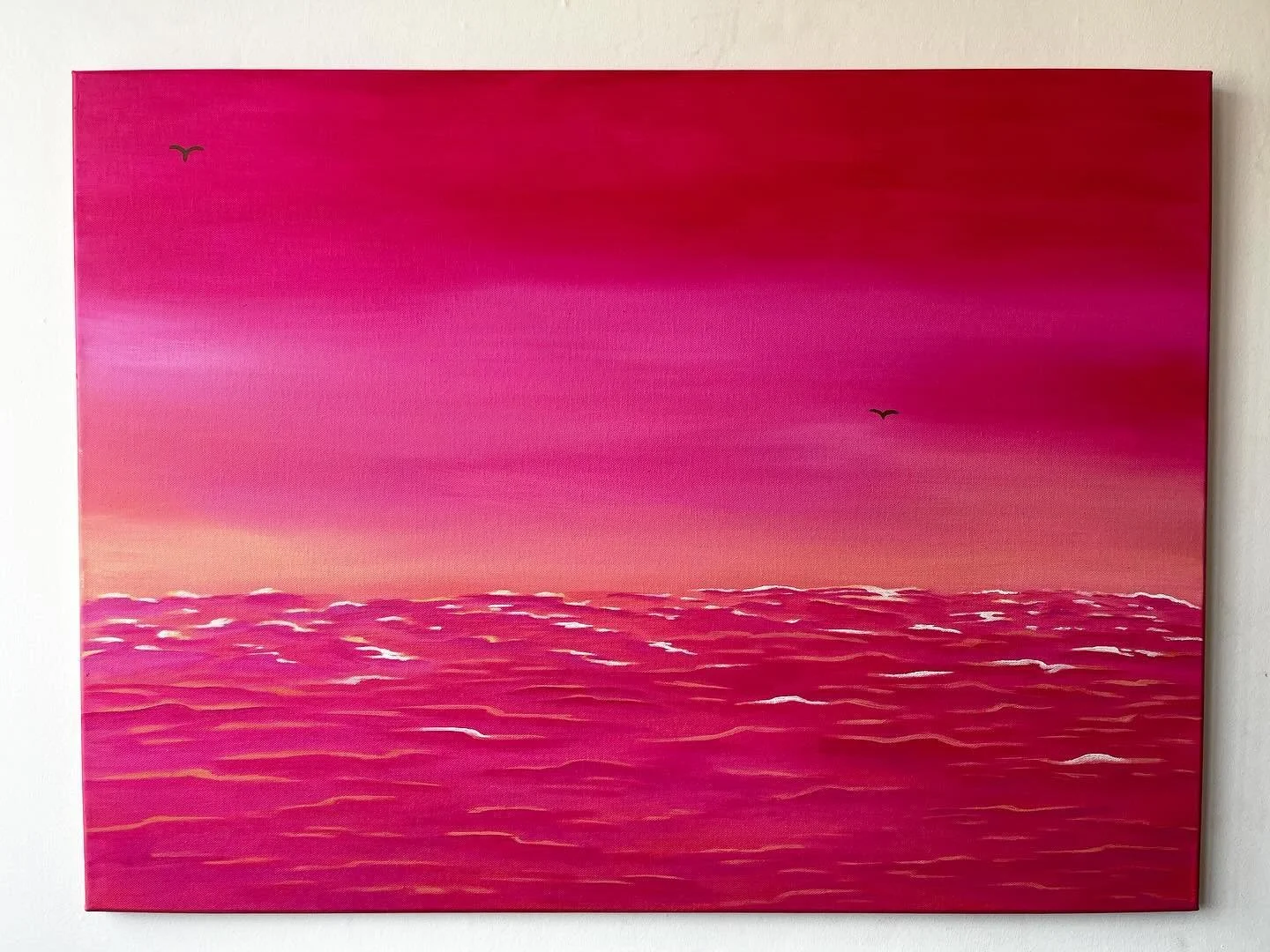 Sunset 🌅. #acyrlicpainting #acrylic #pink #sunset