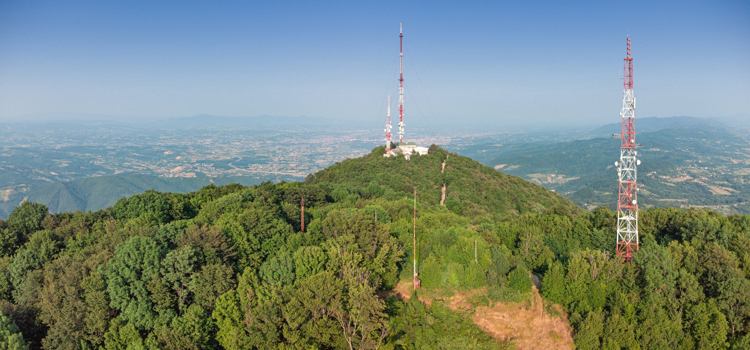 Telecommunications tower on hill top