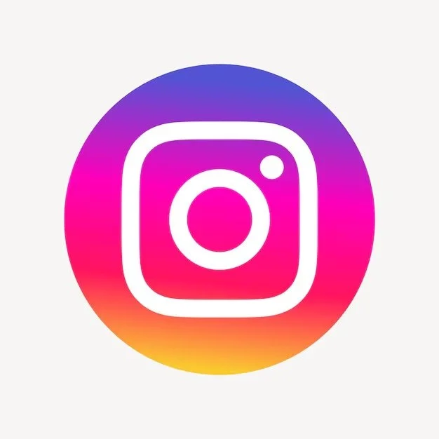 Instagram logo with a gradient background from purple to pink to orange.