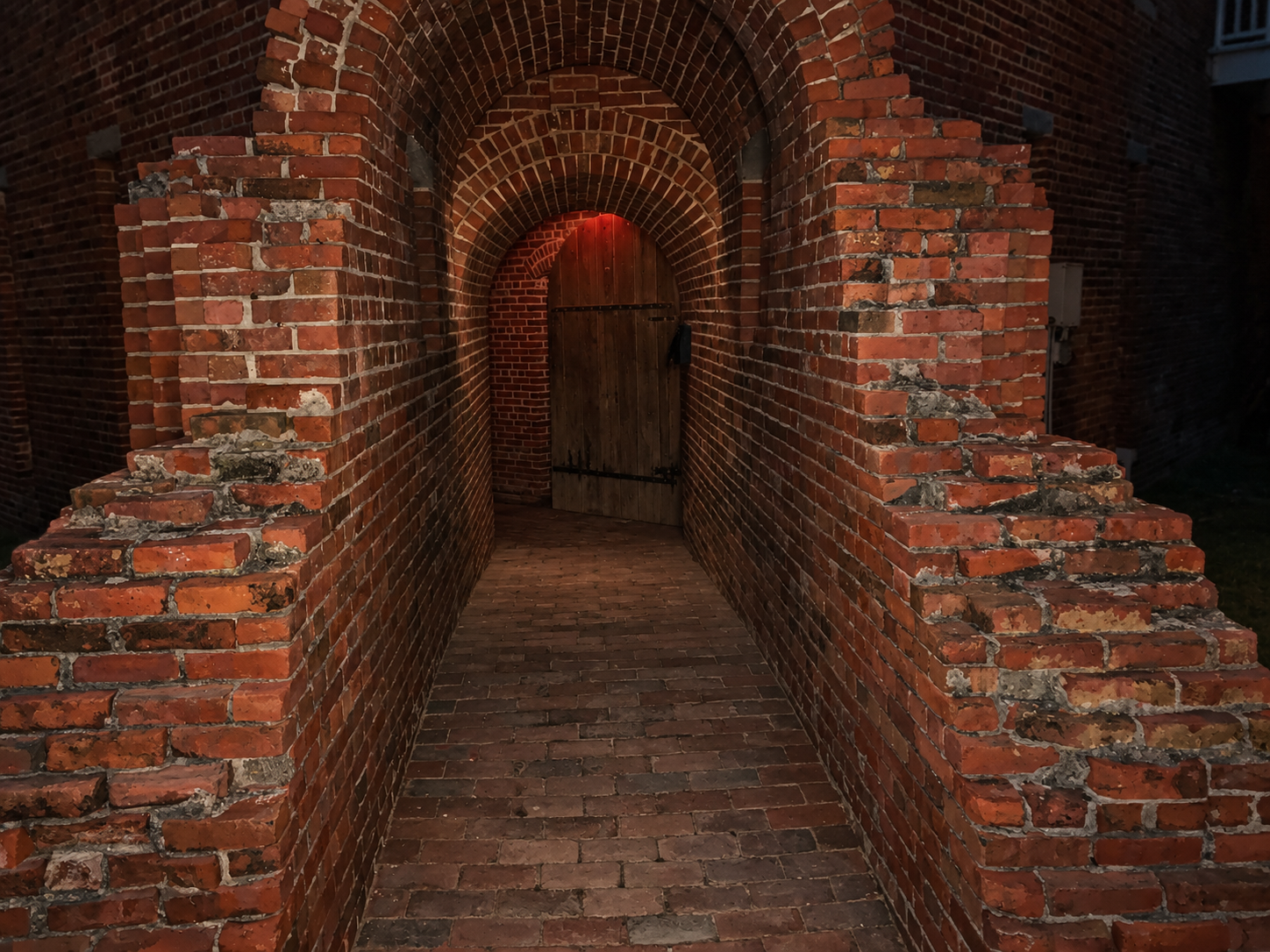 Historic brick passageway at Fort East Martello in Key West