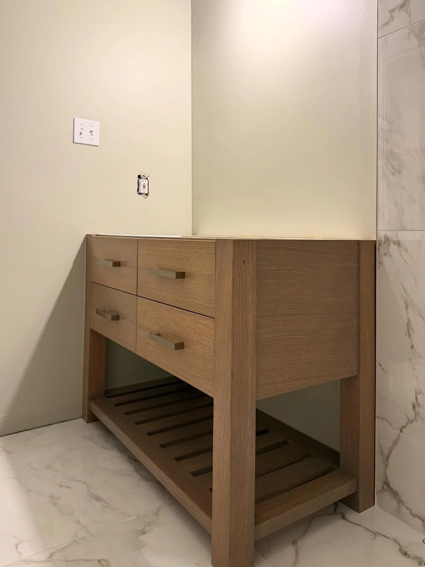 "Crafted for those who expect the exceptional"

Part 1 of this custom white oak vanity install &mdash; a clean, minimalist foundation that sets the tone for a refined bathroom space. Built with precision joinery, natural materials, and a mo