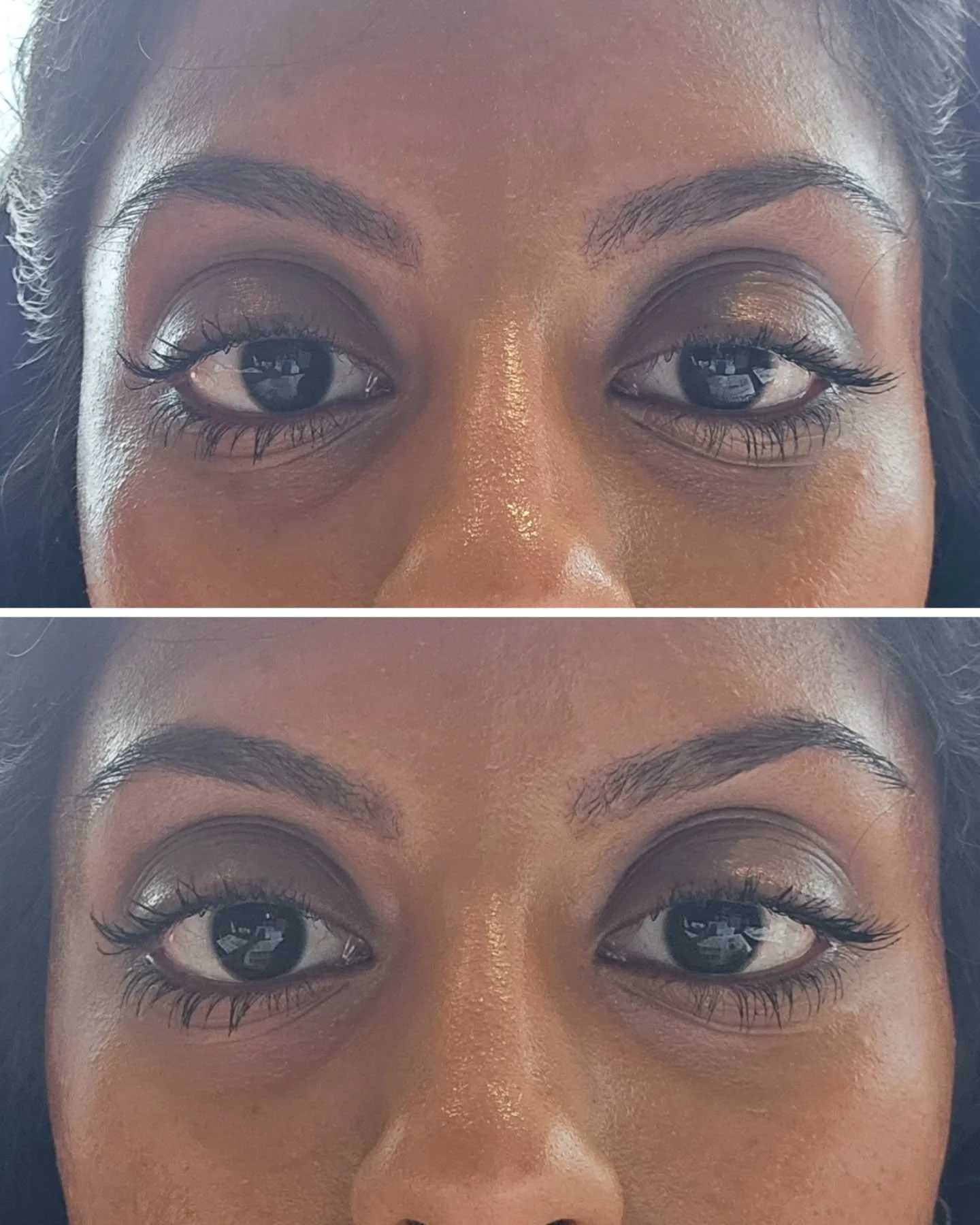 The best eye duo from @colorescience to reduce fine lines, plump, and brighten up the undereye in minutes.

TOP: Before total eye concentrate serum &amp; hydrogel treatment mask

BOTTOM: After 5 minutes of total eye concentrate serum &amp; hydrogel t