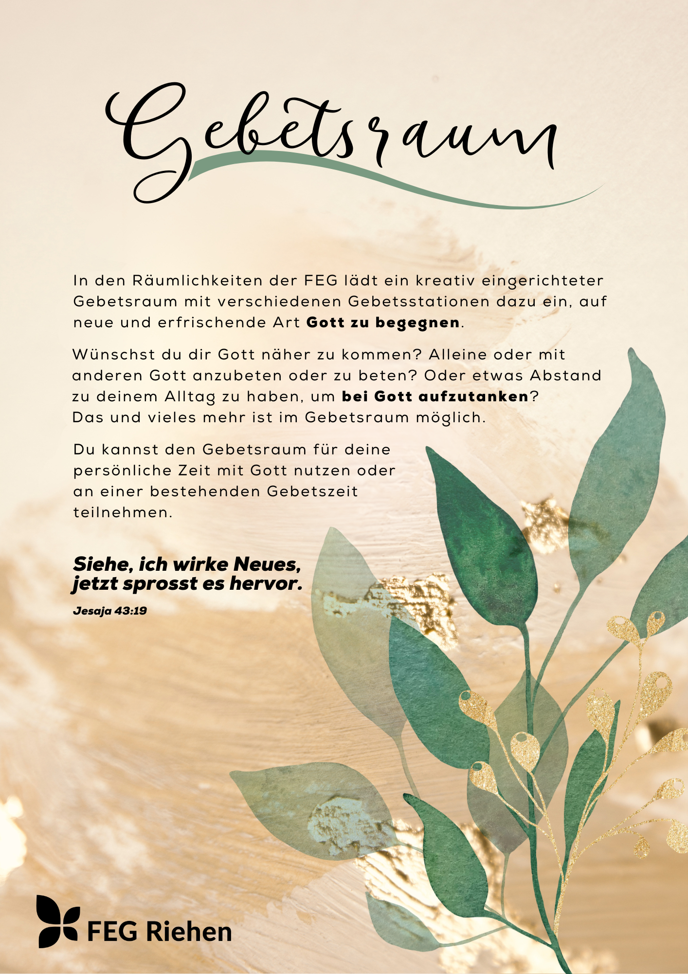 Gebetsraum Infos 2024 (vorne)