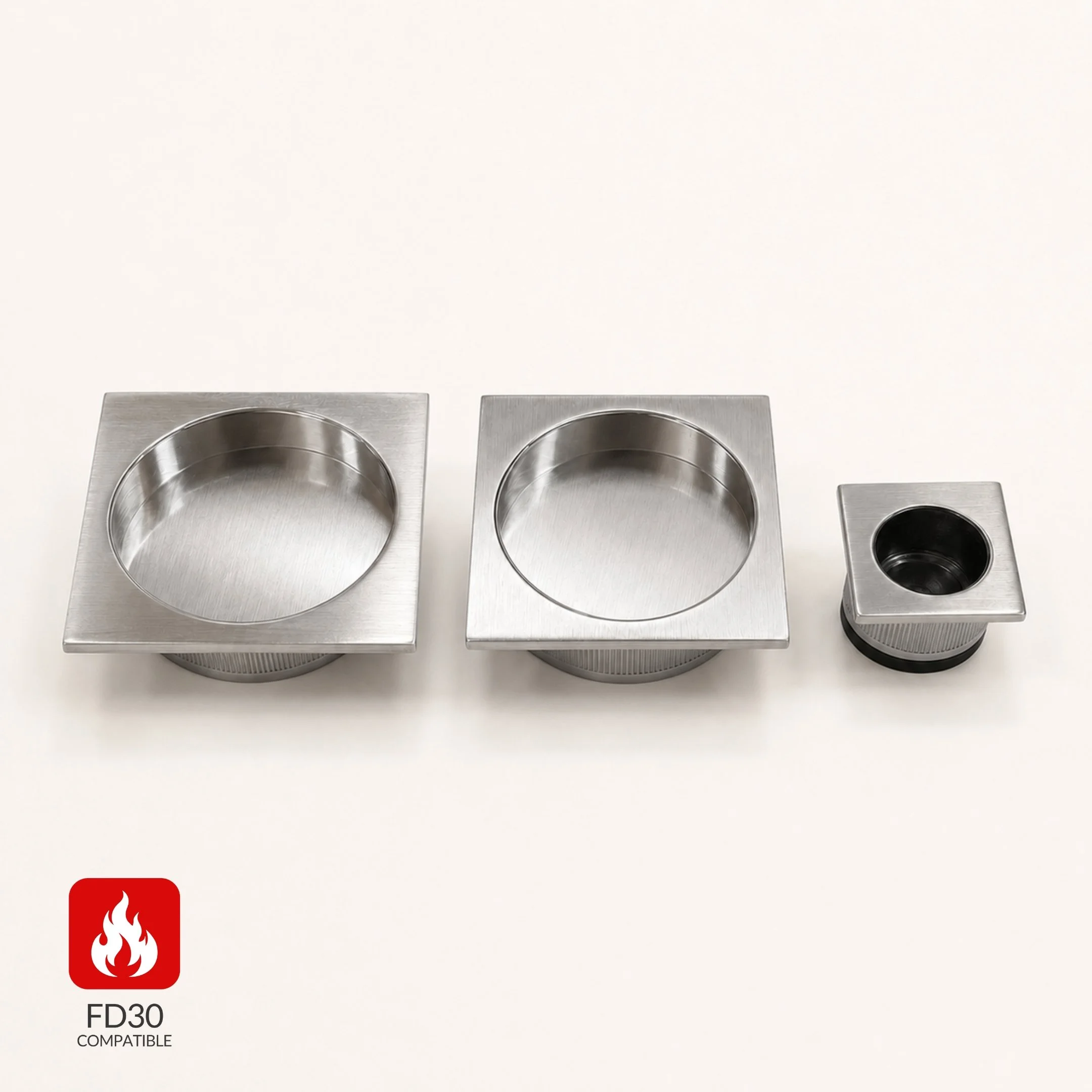 Square Satin Flush Pull