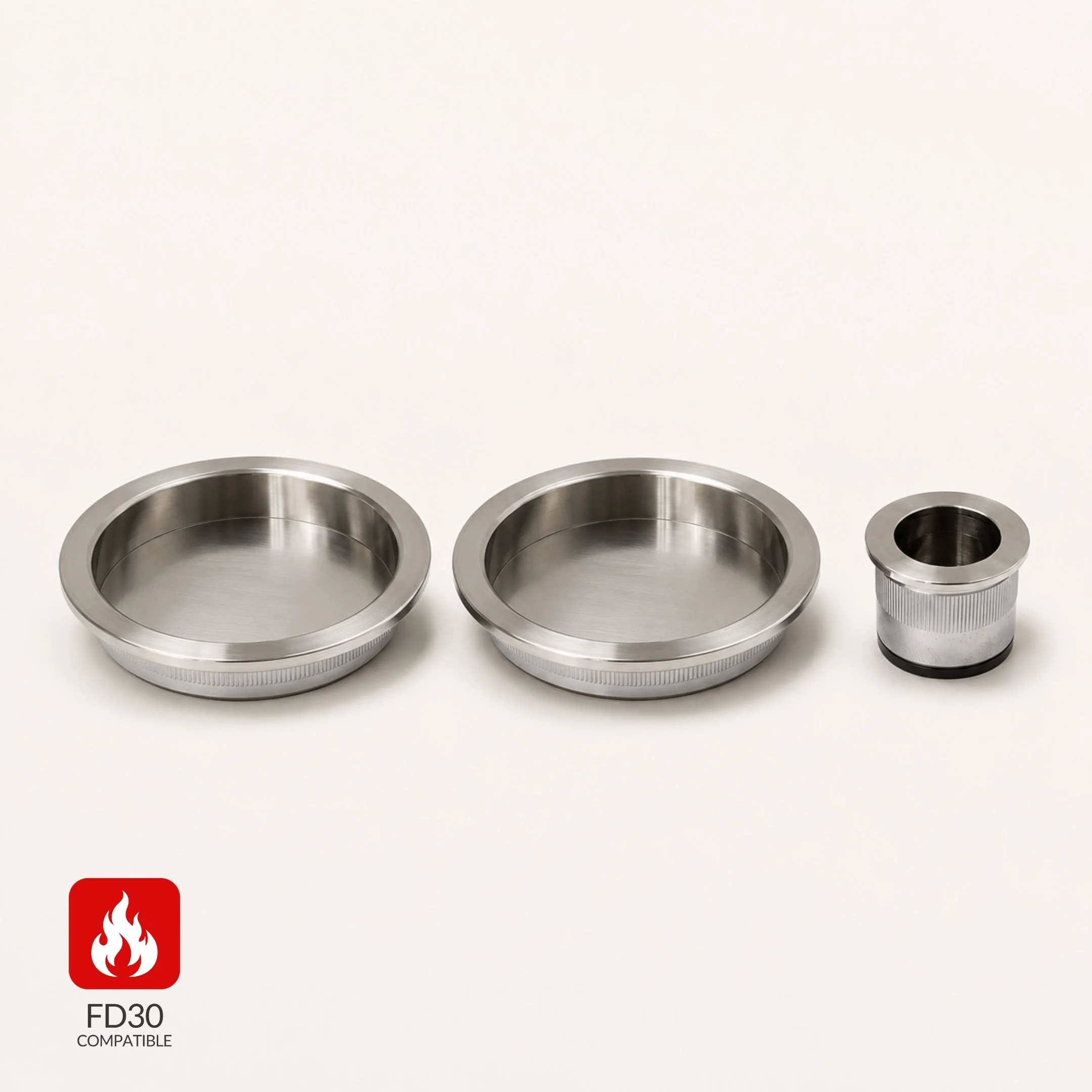 Round Satin Flush Pull