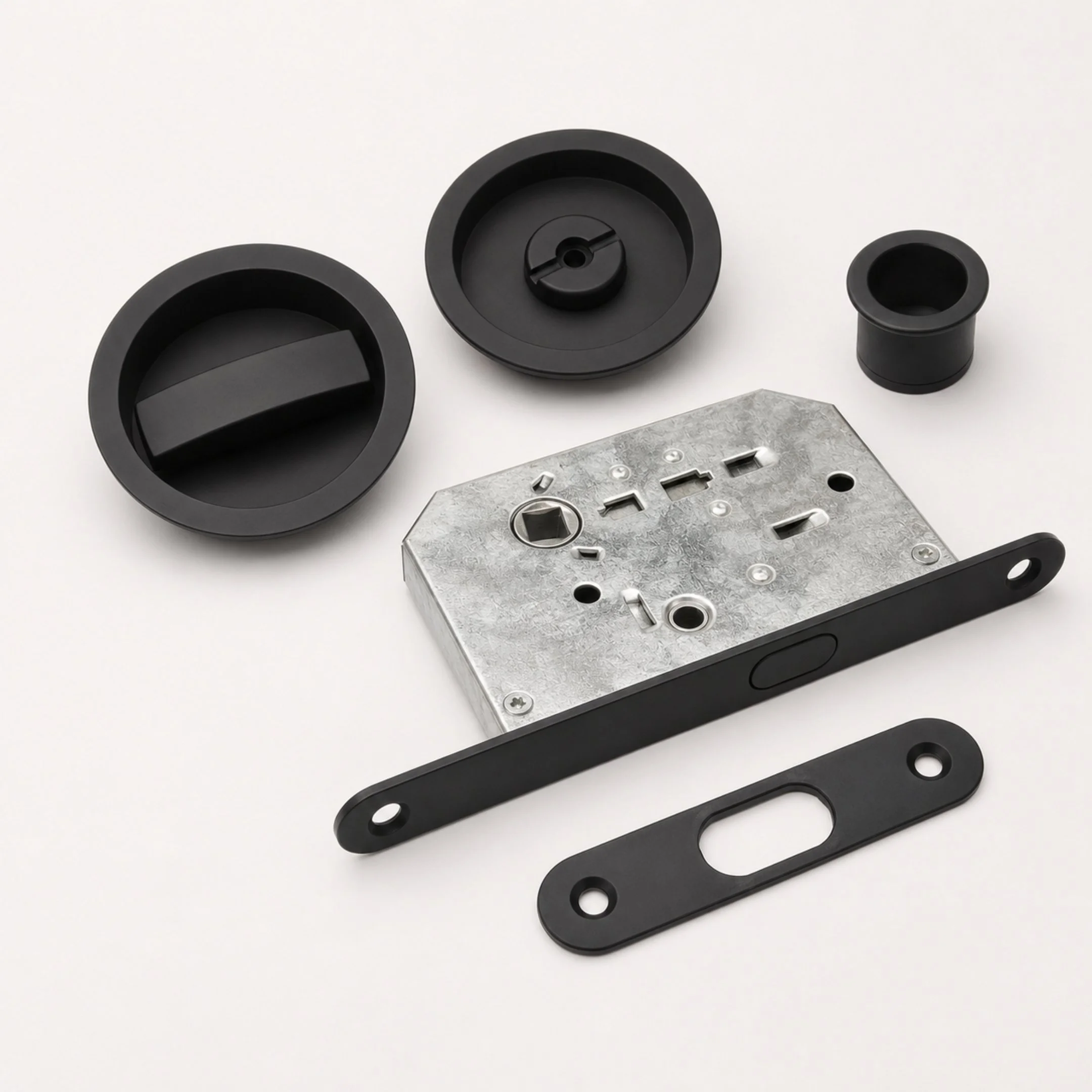 Round Black Bathroom Lock