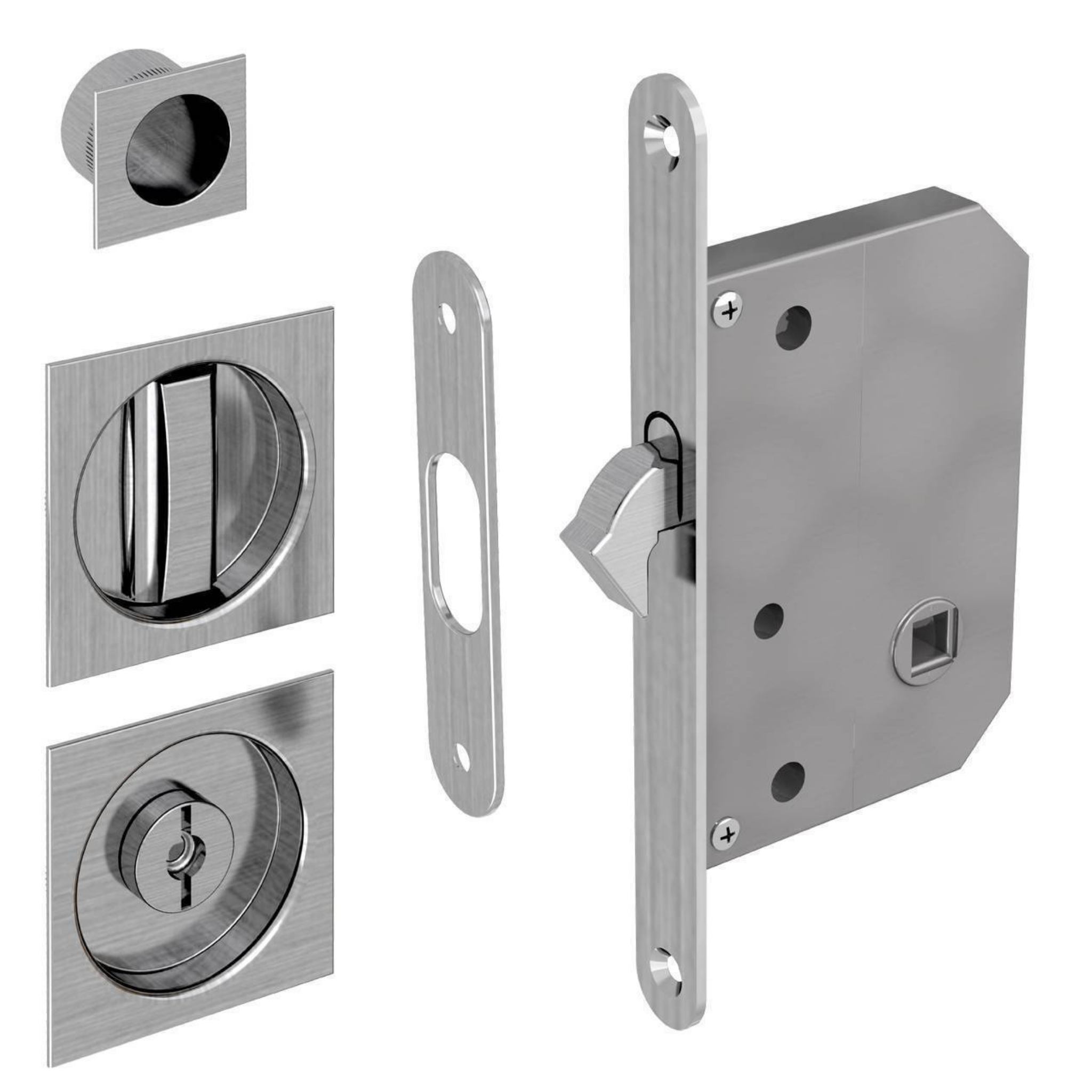Square Satin Bathroom Lock