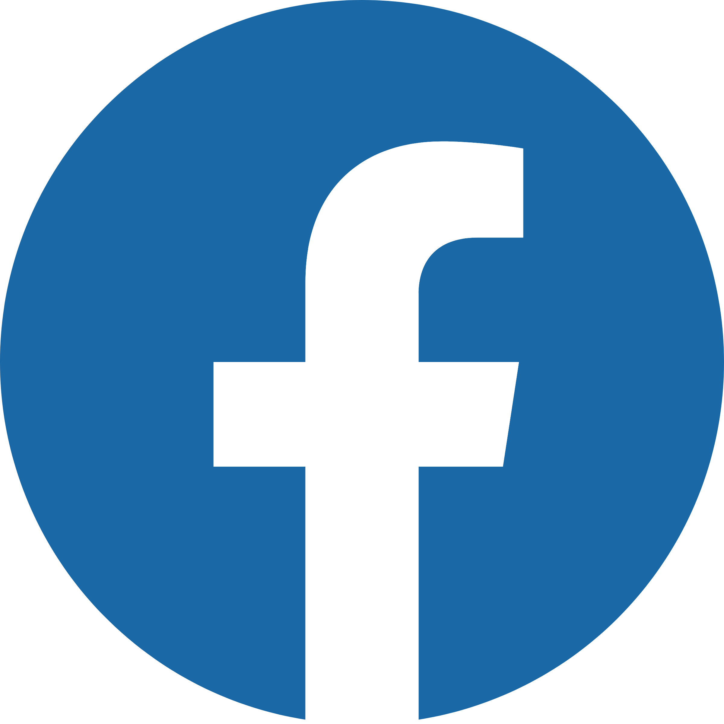 Blue circle with a white lowercase 'f' in the center, representing the Facebook logo.