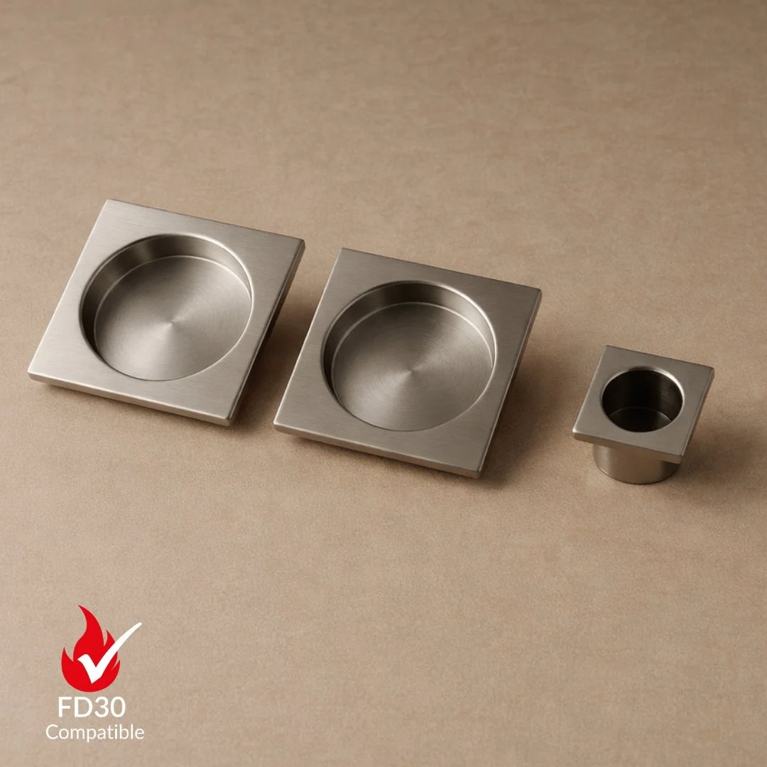 Square Satin Flush Pull