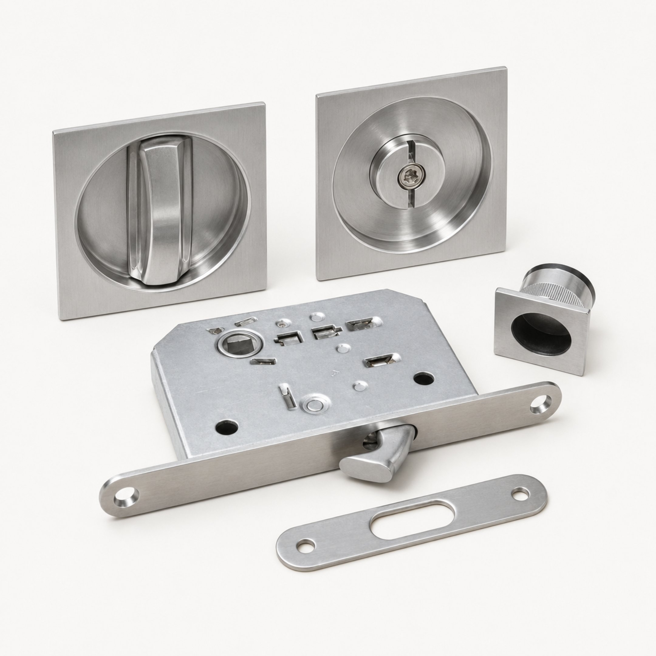 Square Satin Bathroom Lock