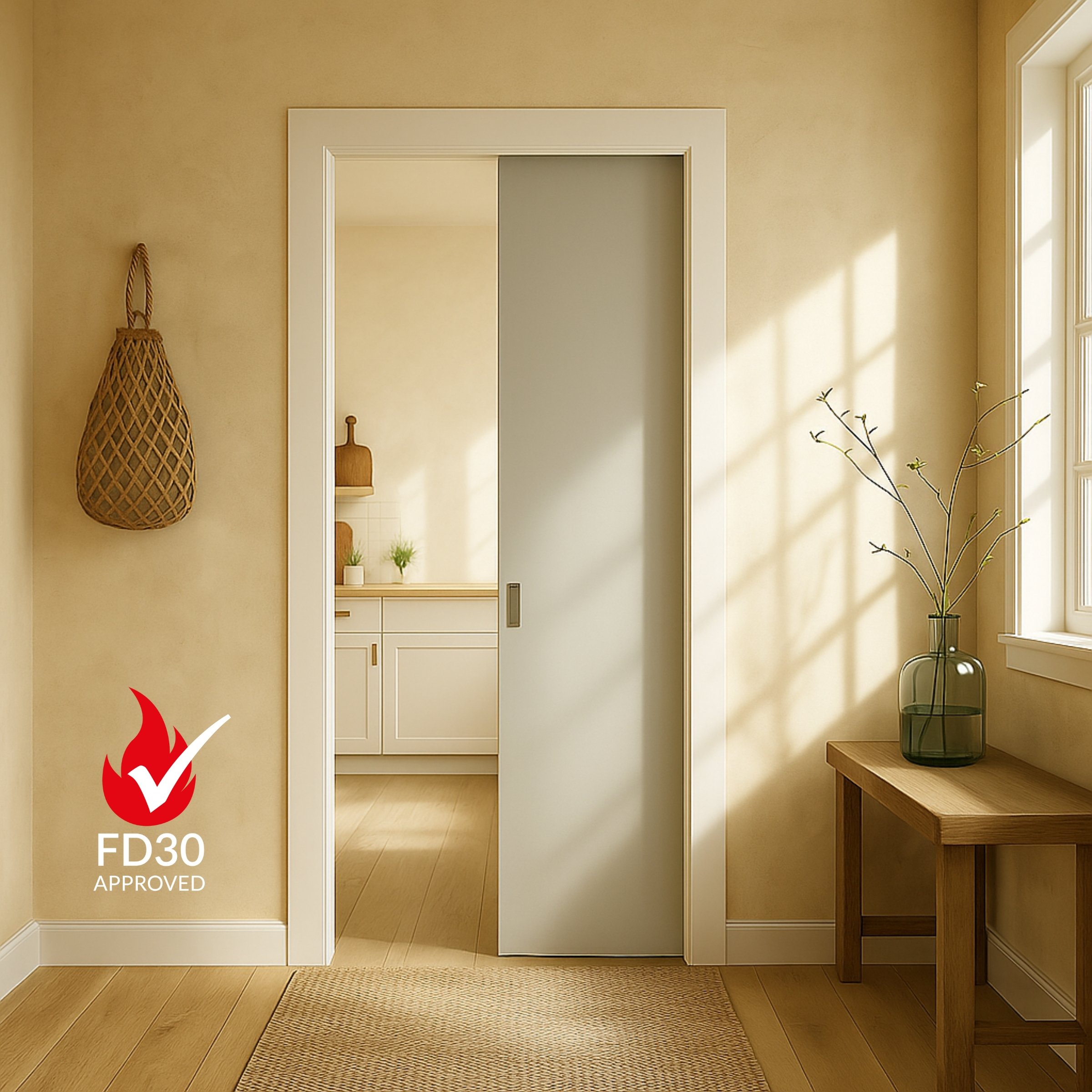 Pocket Door Frame with dark wood door. (3).jpg