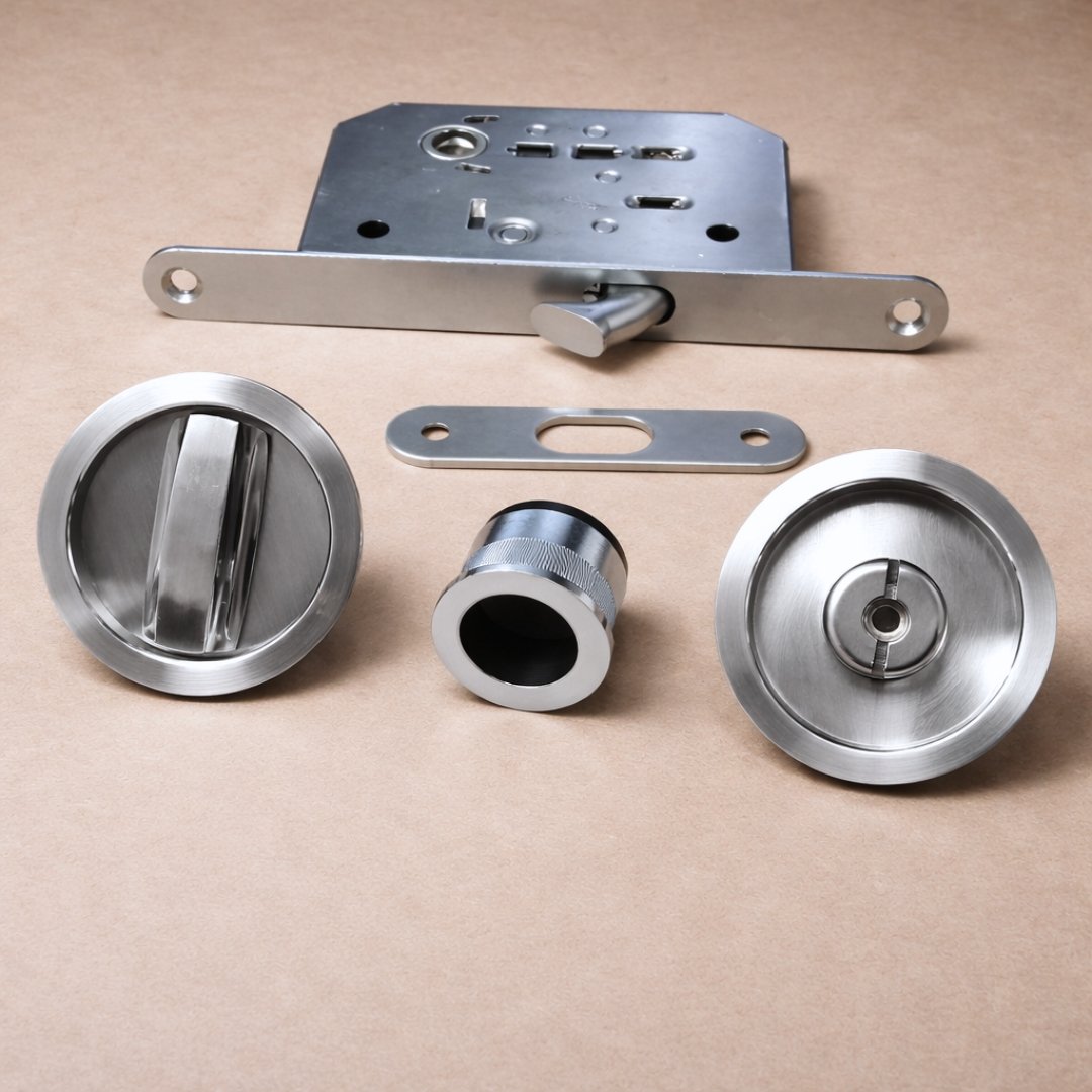 Round Satin Bathroom Lock