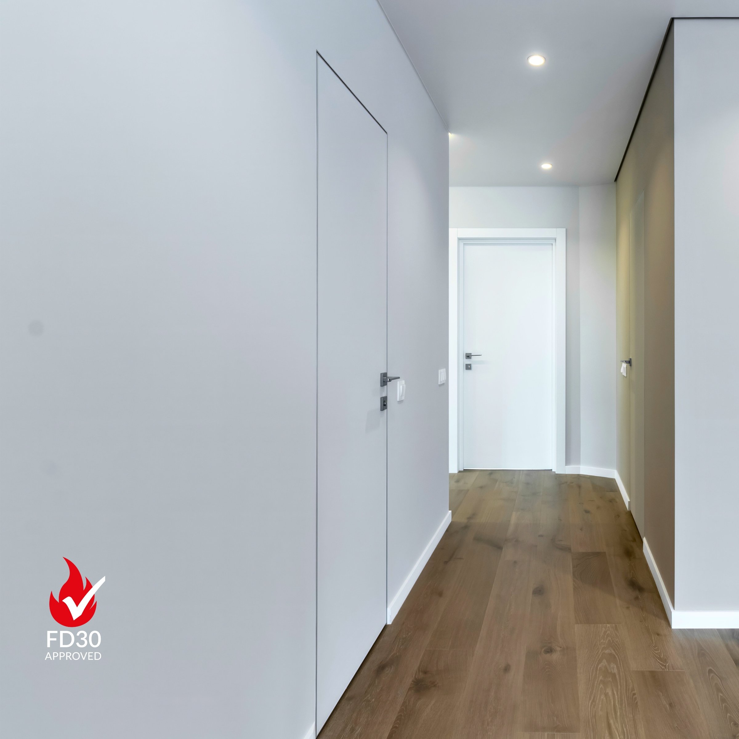 Ultra Flush Door Kit FD30 Fire Rated -plain wall effect