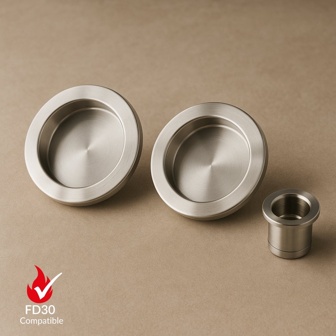 Round Satin Flush Pull