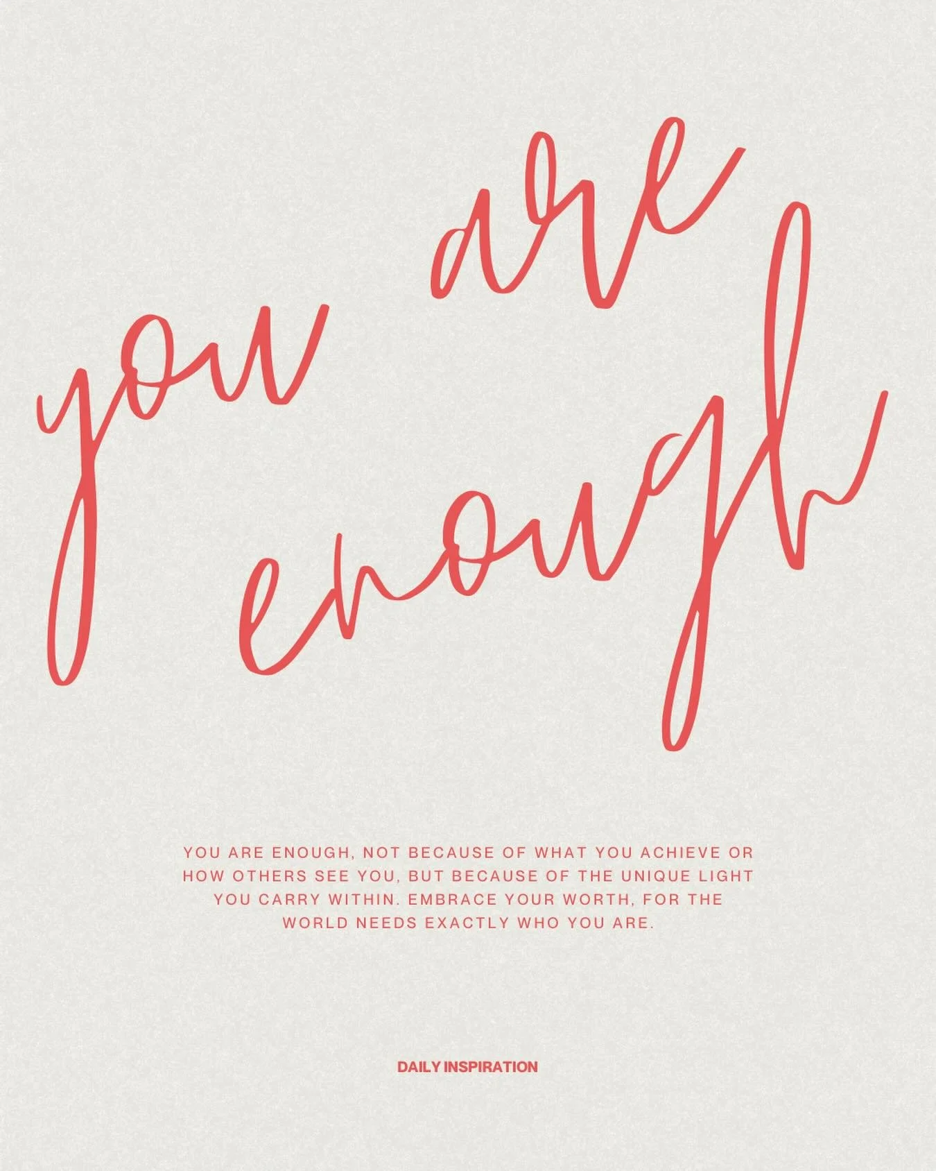 You are enough 🤍

An alle Frauen, werdenden Mamas und an alle M&uuml;tter da drau&szlig;en: 
Du bist genug. Genau so, wie du bist.

In einer Welt, in der scheinbar alles m&ouml;glich ist, in der Social Media uns st&auml;ndig zeigt, wie &bdquo;perfek