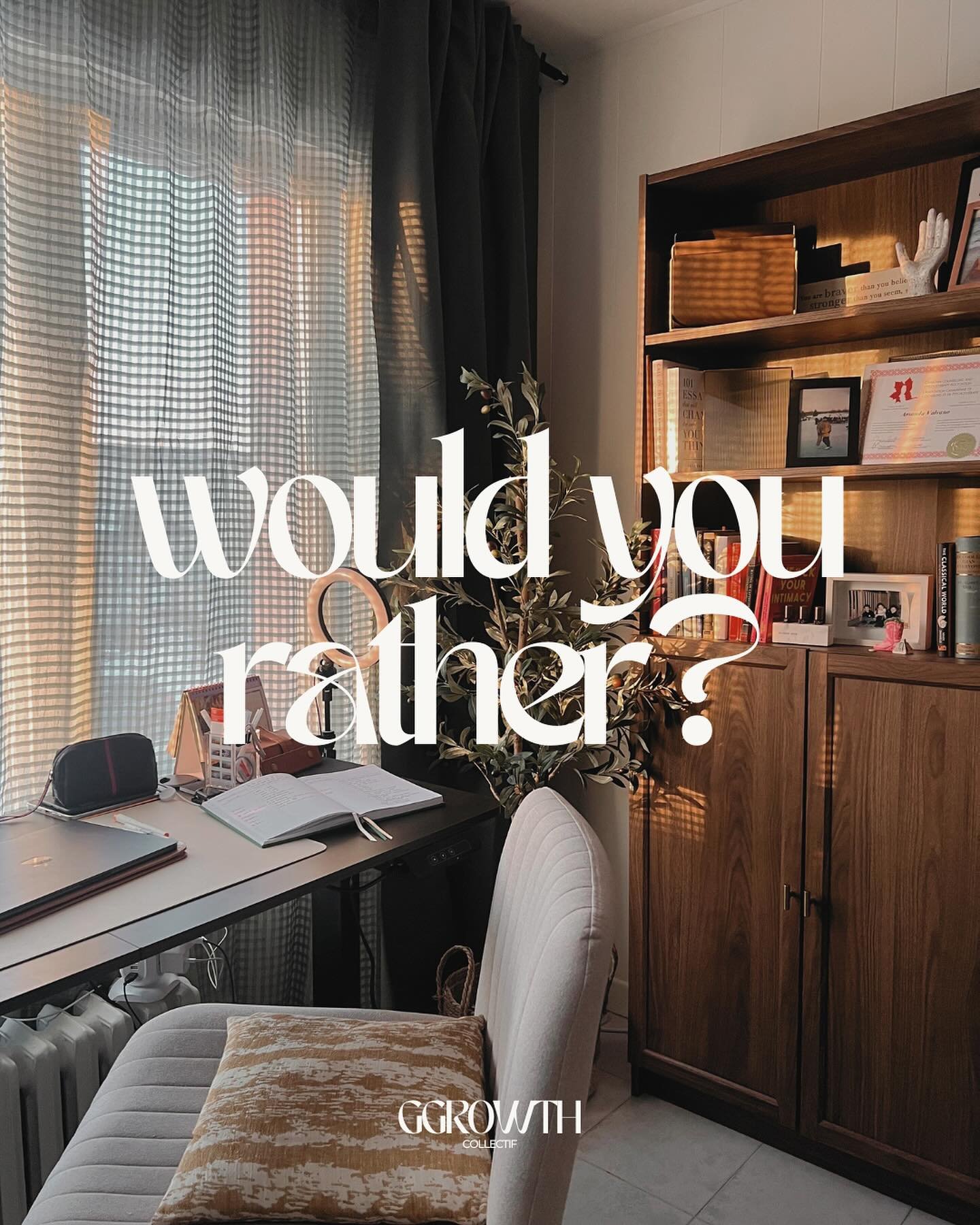 Would you rather&hellip;
✔️ Work from home 🏡
✔️ Have a professional office 🏢

We hear you! Many therapists struggle with privacy, distractions, and maintaining a professional setting while working from home. That&rsquo;s why we created GGROWTH COLL