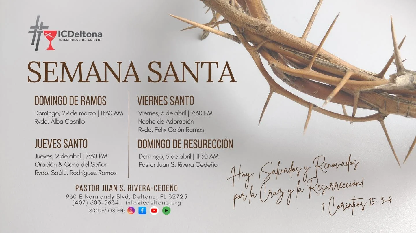 🌿 Semana Santa ✝️

Un tiempo para recordar que Jes&uacute;s muri&oacute; por ti y resucit&oacute; para darte vida eterna.

Si necesitas esperanza, restauraci&oacute;n o un nuevo comienzo, este es tu momento. Cristo sigue transformando vidas hoy.

Te