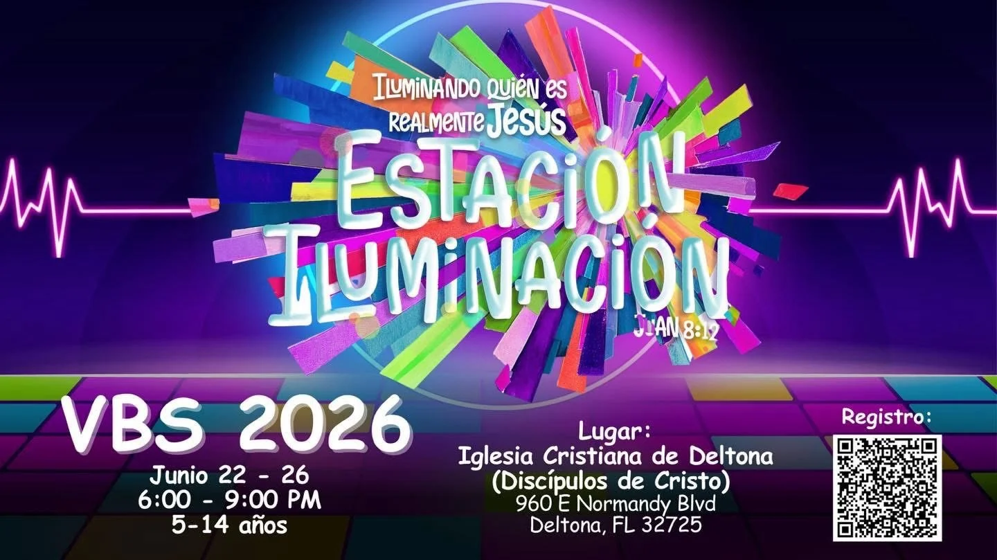 🎉🌞 &iexcl;LLEG&Oacute; VBS 2026! 🌞🎉
📍 Iglesia Cristiana de Deltona
📅 Junio 22 - 26 | ⏰ 6:00 - 9:00 PM

✨ &iexcl;Una aventura INOLVIDABLE te espera!
Una semana llena de:
🎨 Manualidades
🎶 M&uacute;sica y alabanzas
📖 Historias b&iacute;blicas p