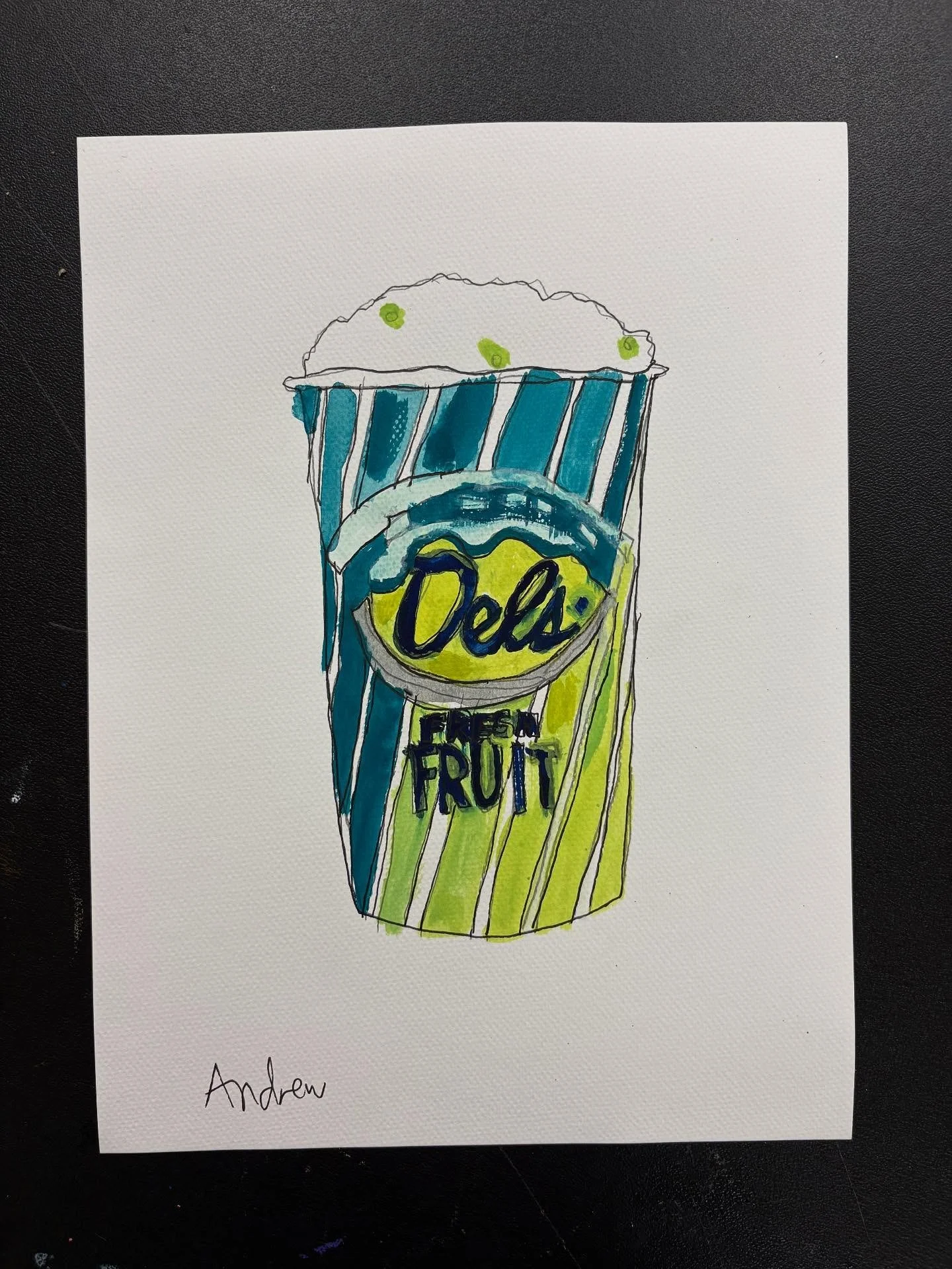 Watercolor Del&rsquo;s cup by Andrew
.
.
.
#dels #delslemonade #watercolor #art #idd