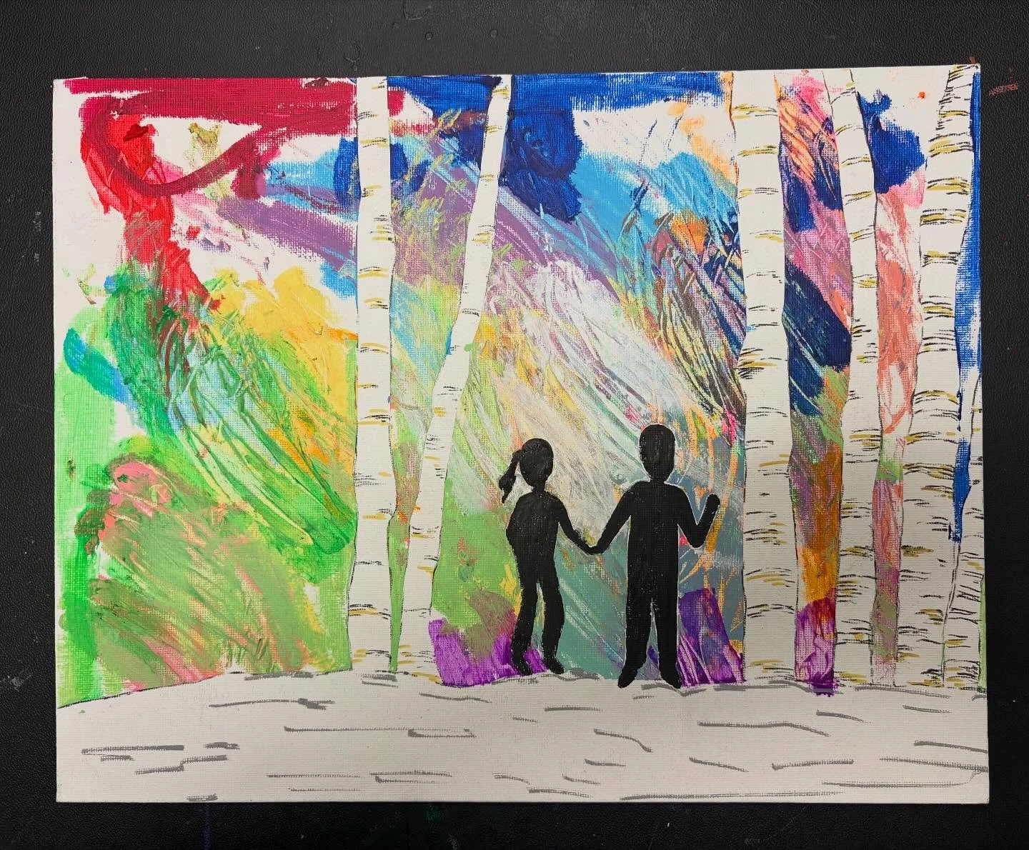 &ldquo;A Walk in the Woods&rdquo; by Xan. Tempura stick and acrylic marker on canvas.
.
.
.
#art #abstract #woods #painting #idd #tempura #acrylic