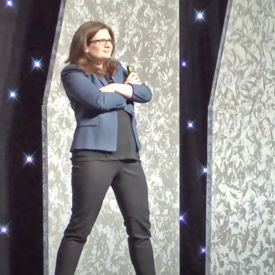 Giving a Ted X talk in 2015 at George School.