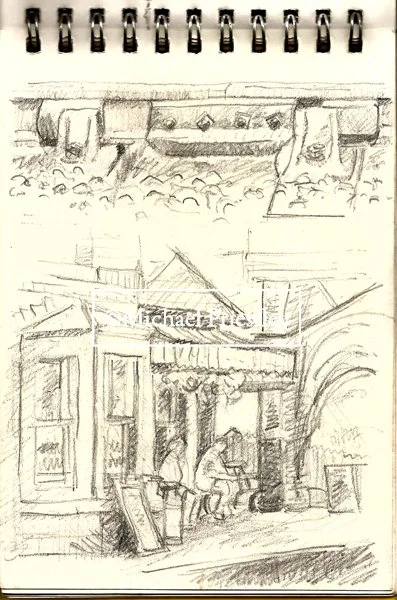 Sketchbook, Severn Valley Railway, Hampton Loade Station, pencils, 1990's. 5.
