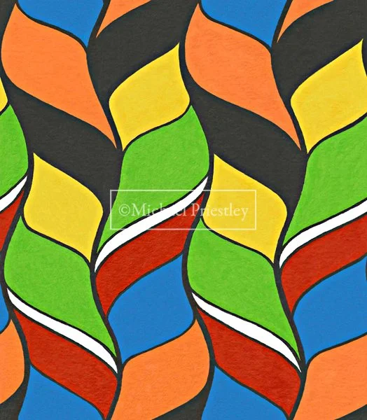 Digitally enhanced design for Silk Waistcoat and Tie based on Bernini's Baldacchino and RM Chester Mail Centre colours, with reference to Isaiah 11 v 2-3 and Revelation 4 v  5 and 5 v 6, 2026. 1.