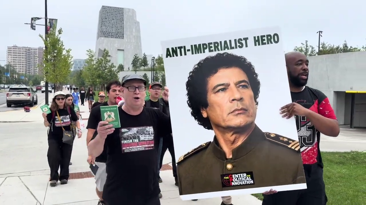 Long Live Gaddaffi! - Protest at Obama Library