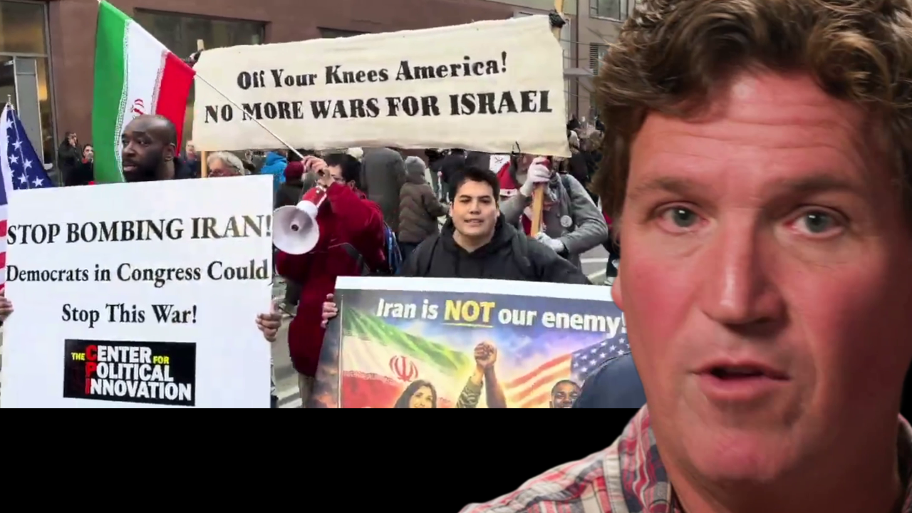 Tucker Carlson stands with CPI on “No Kings!” Anti-War Action