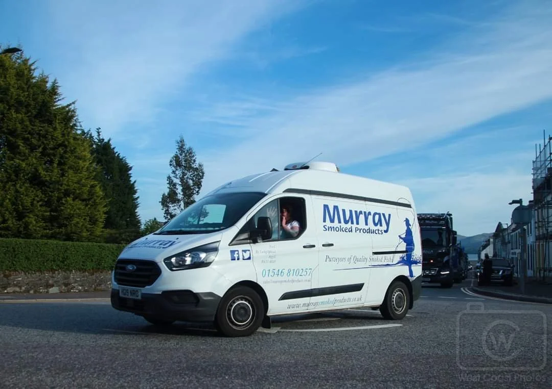 Our Murray Smoked Products white van delivering in our town