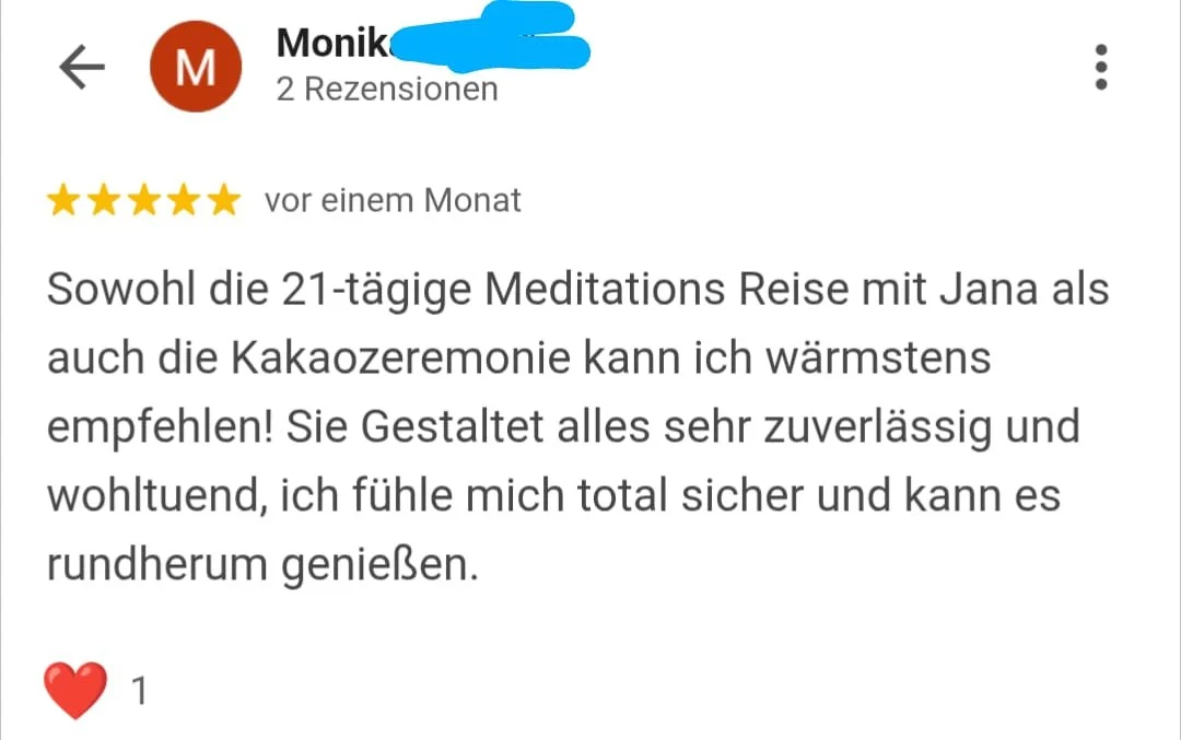 Das sagen Kunden über meine Kakaozeremonien: 