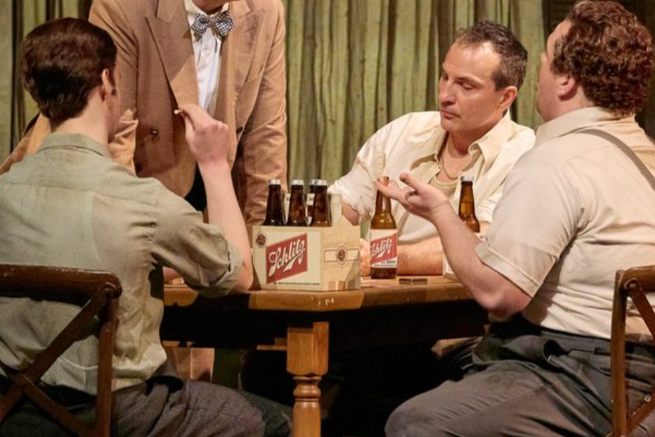 Final product onstage (drinkable version.) These were heavily featured in the show as both hand props and set dressing. Production photo by Eric Woolsey.