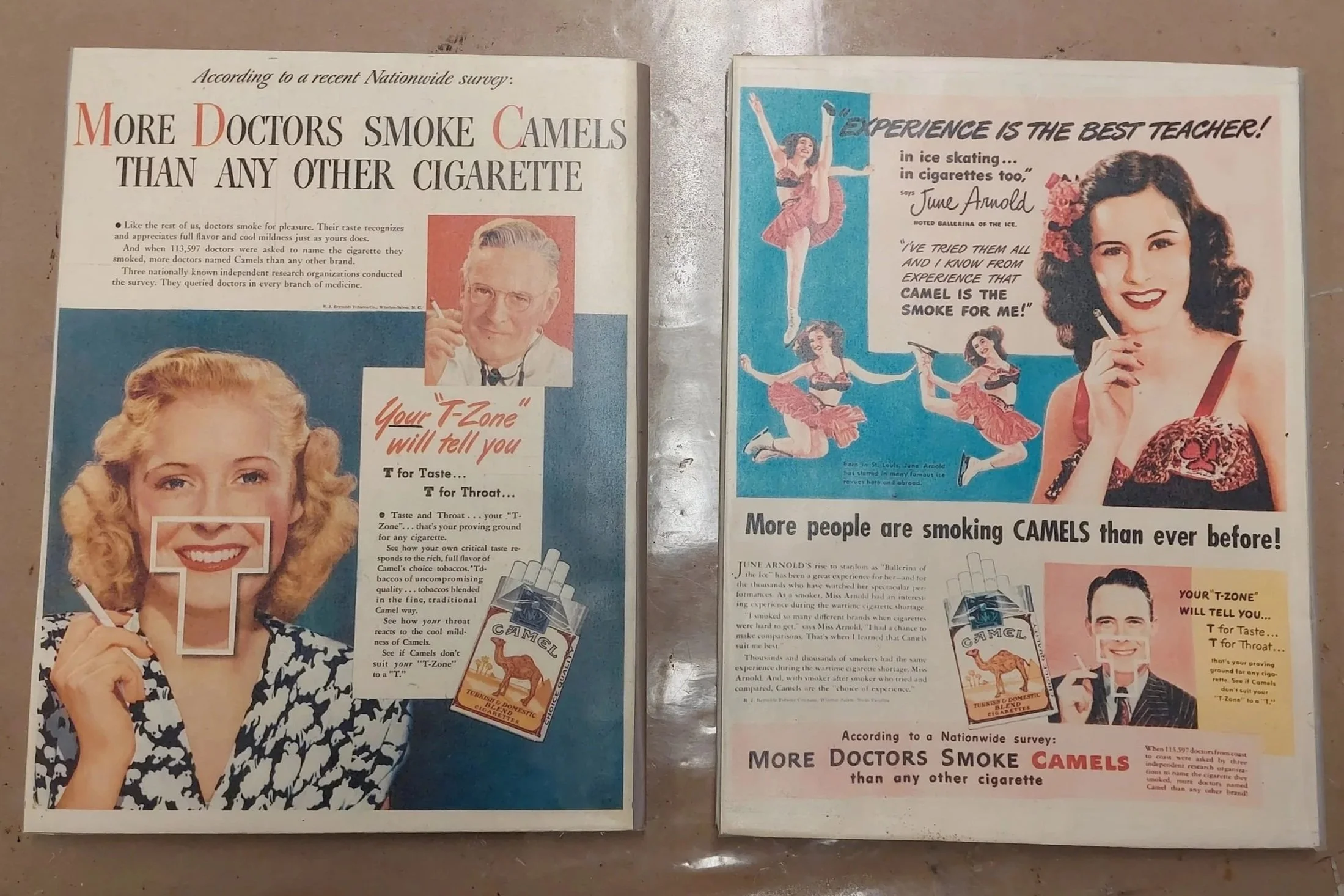 Recreated and laminated magazine covers, back. 