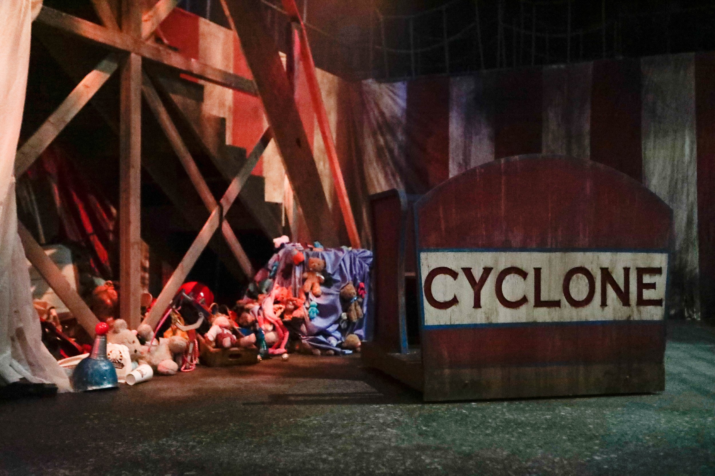 The Cyclone car and set dressing.