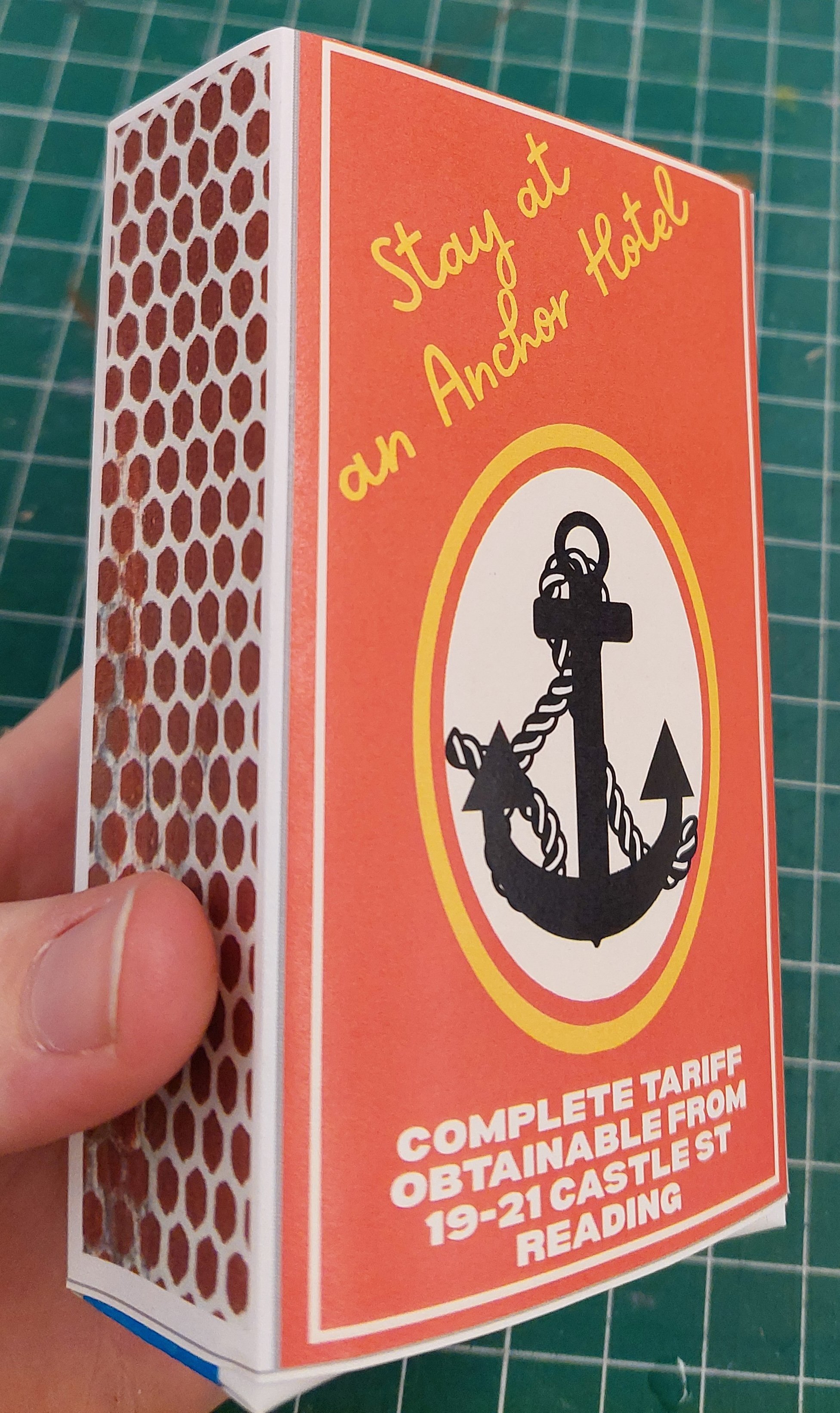 Reverse side of the same mockup. 