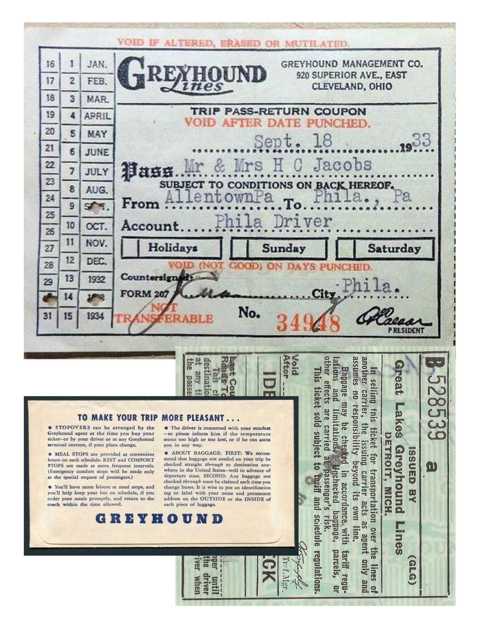 Ticket reference images, pulled from internet sources.
