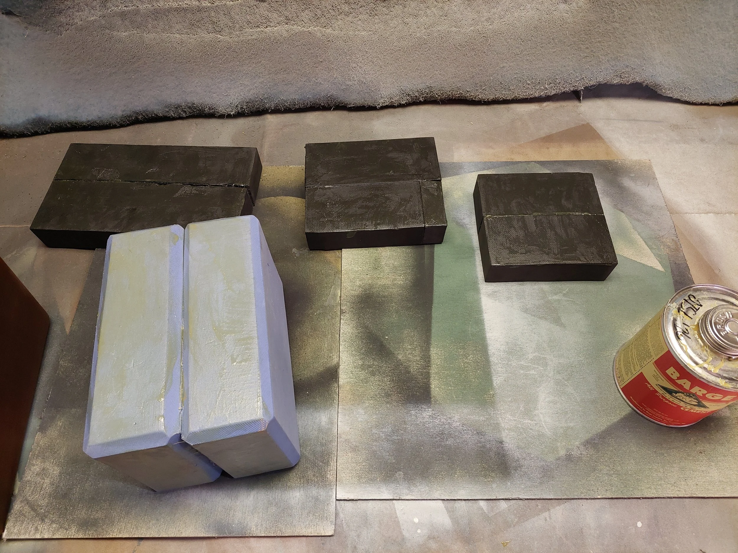 Radio was thrown offstage, so it needed to be nearly indestructible. We went through a number of versions/methods, eventually gluing together this large block of EVA foam. Responsible for the base build and assisted with a number of iterations.