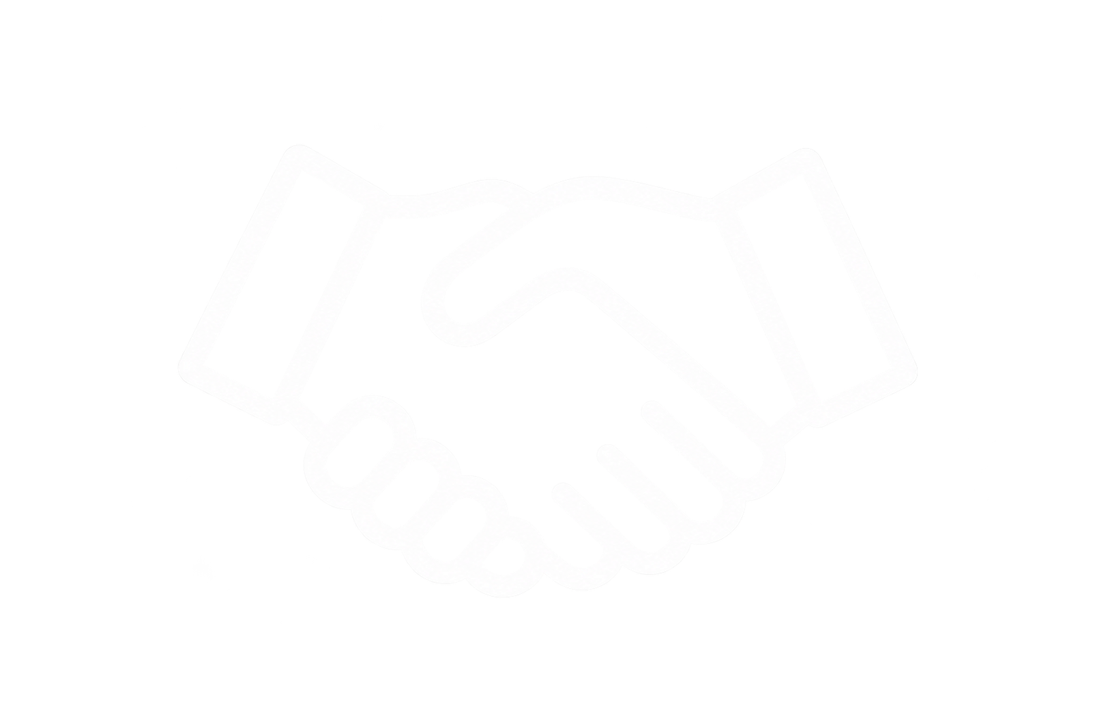 Symbol einer Umarmung, bestehend aus zwei sich umarmenden Händen, die ein Herz formen, mit der Unterschrift 'Love' darunter.