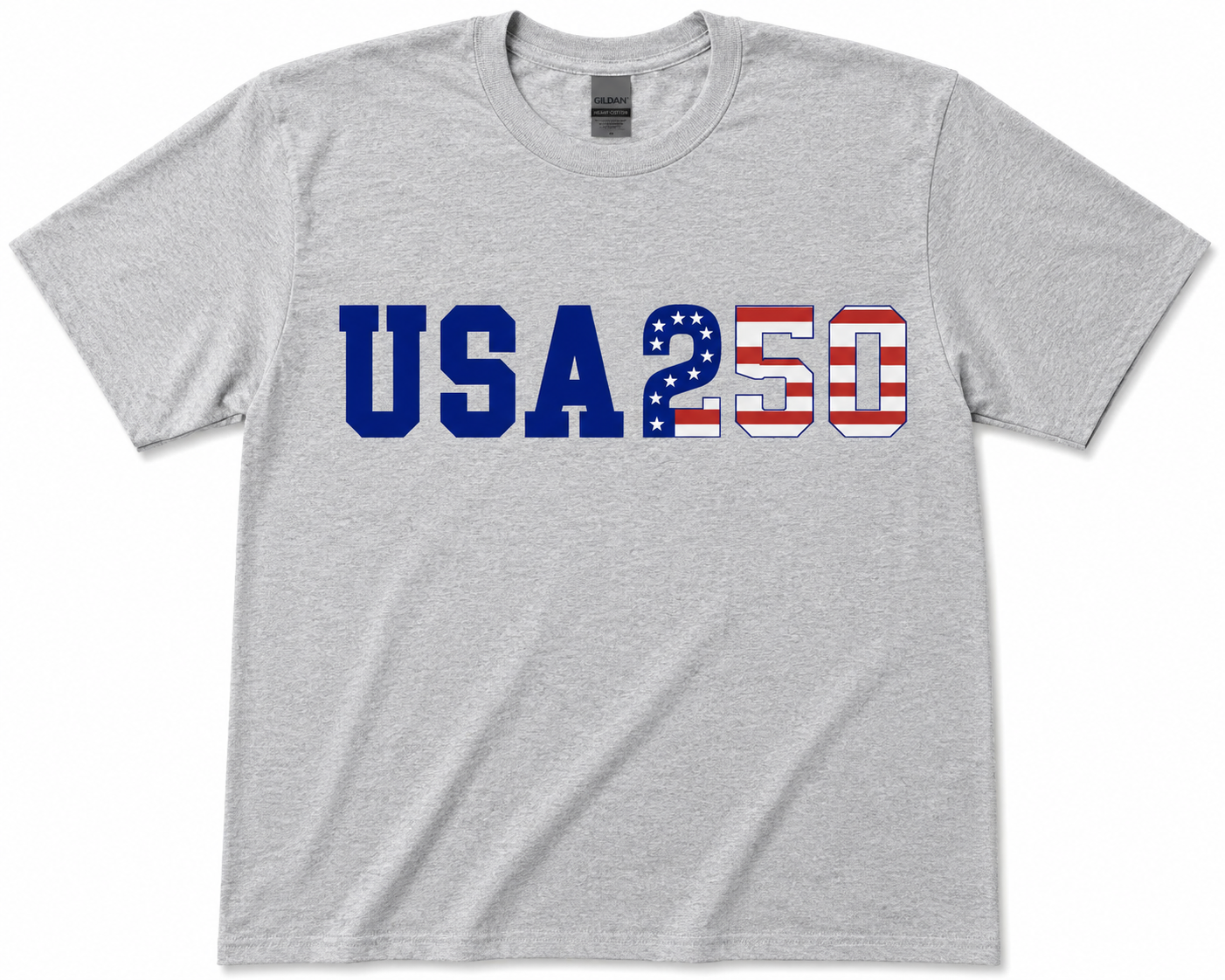 USA250 Patriotic Graphic T-Shirt – Grey